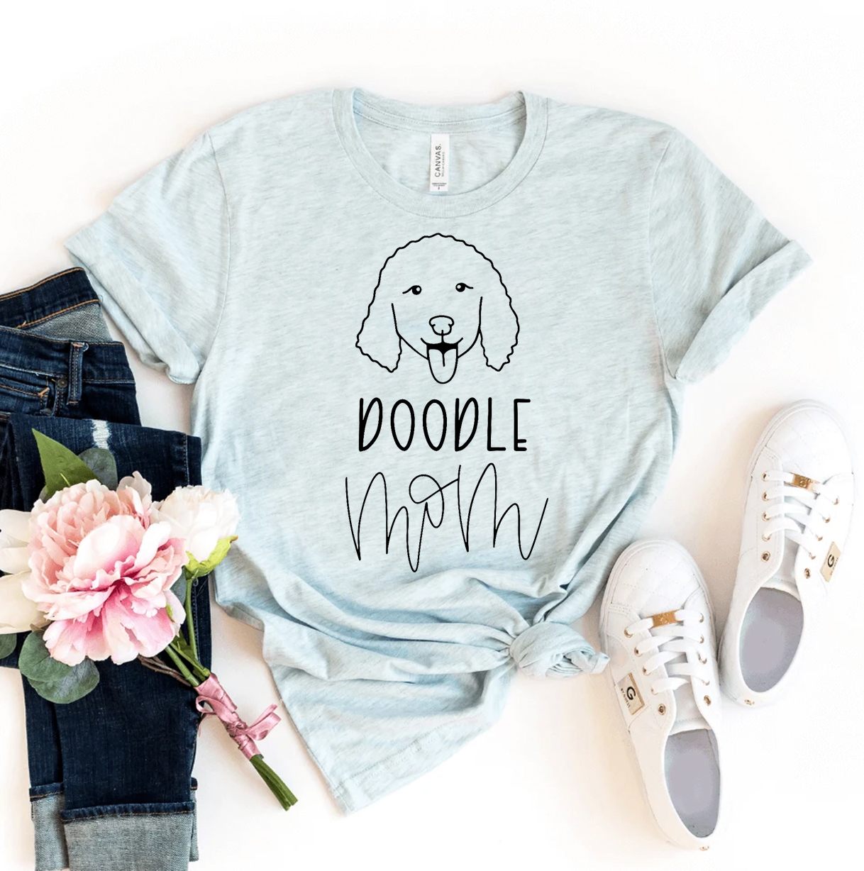 Doodle Mom T-shirt made of premium ring spun cotton with a stylish flex print design.