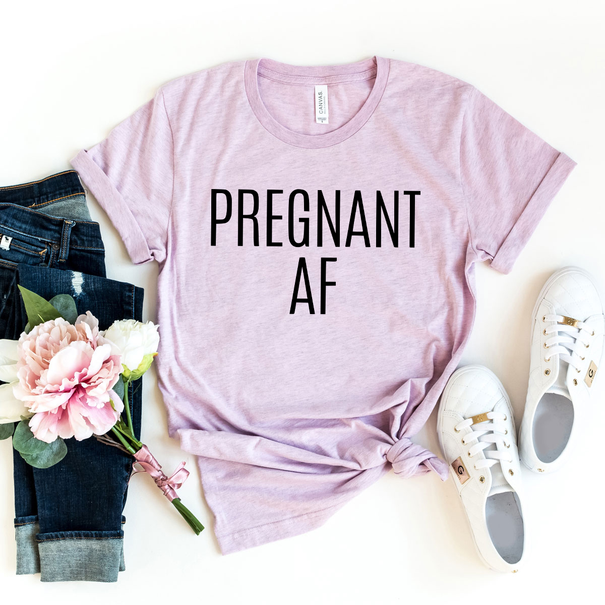 DT0151 Pregnant AF Shirt in various colors, showcasing its soft fabric and stylish design, perfect for expecting mothers.