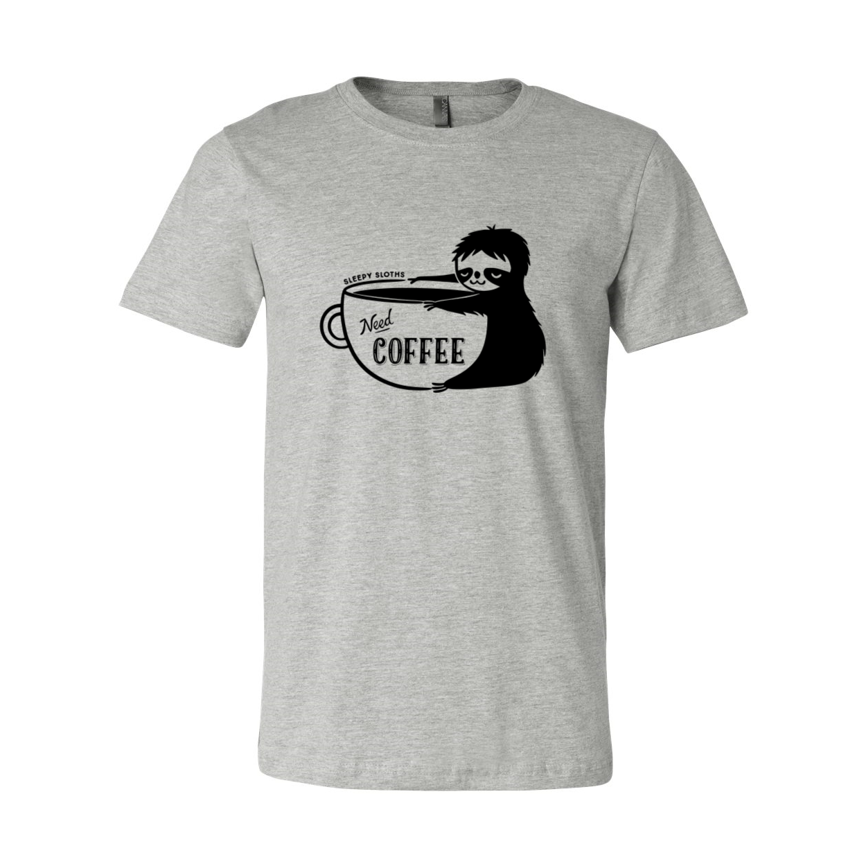 DT0167 Sleepy Sloth Need Coffee Shirt in various colors, showcasing its soft fabric and fun design.