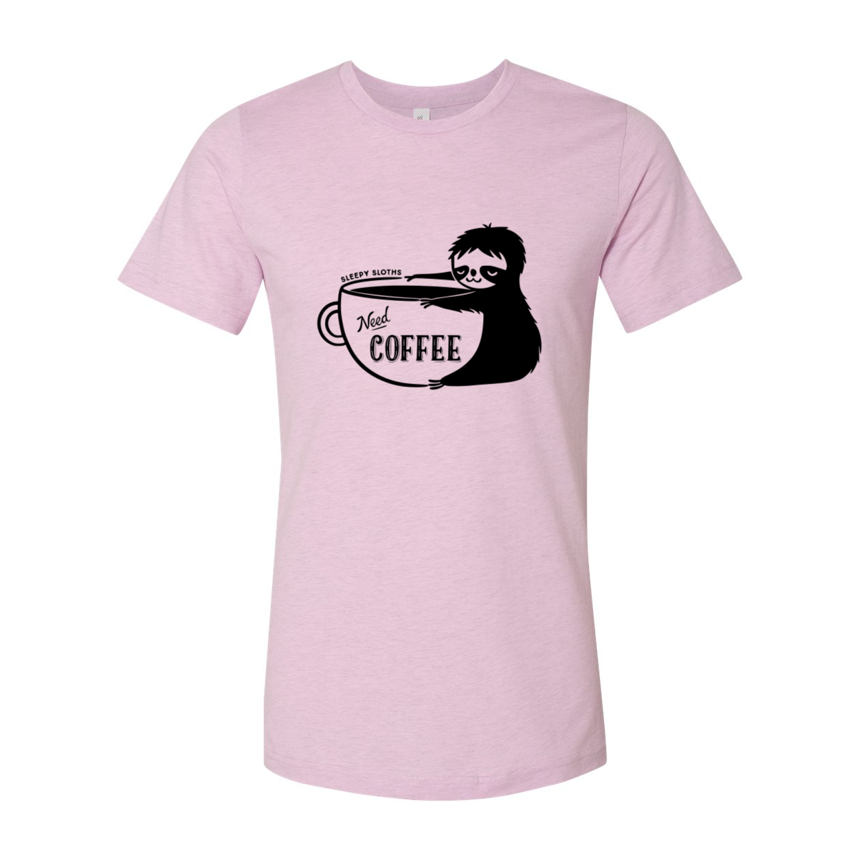 DT0167 Sleepy Sloth Need Coffee Shirt in various colors, showcasing its soft fabric and fun design.