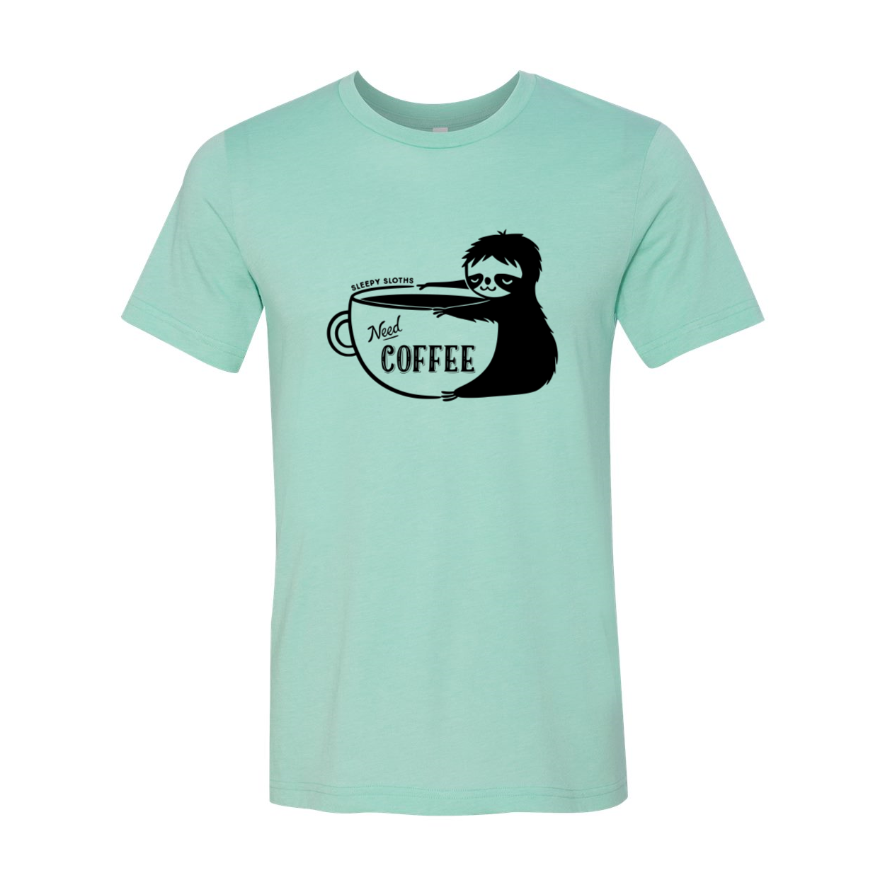 DT0167 Sleepy Sloth Need Coffee Shirt in various colors, showcasing its soft fabric and fun design.