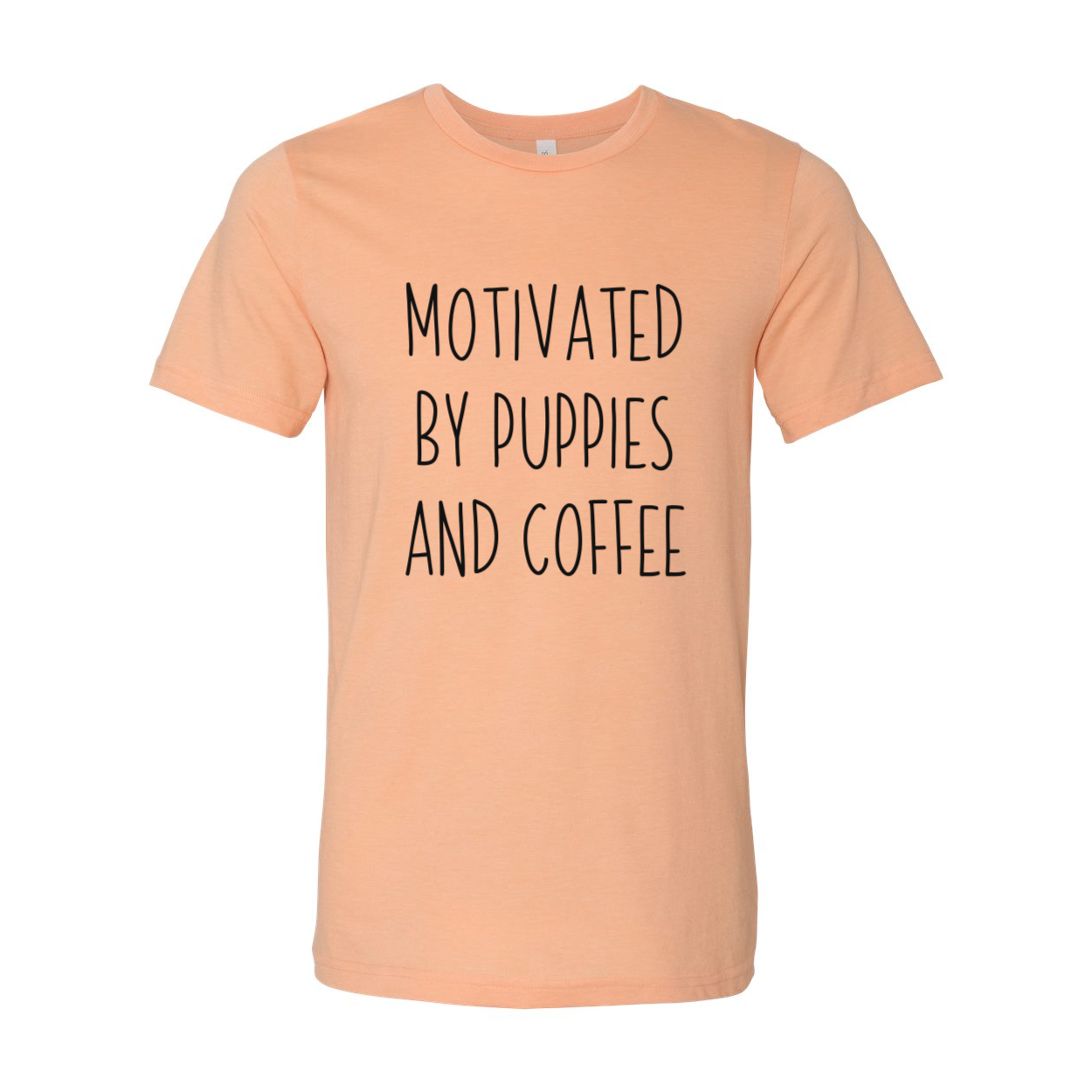 DT0522 Motivated By Puppies And Coffee Shirt in various colors, showcasing its soft fabric and stylish design.
