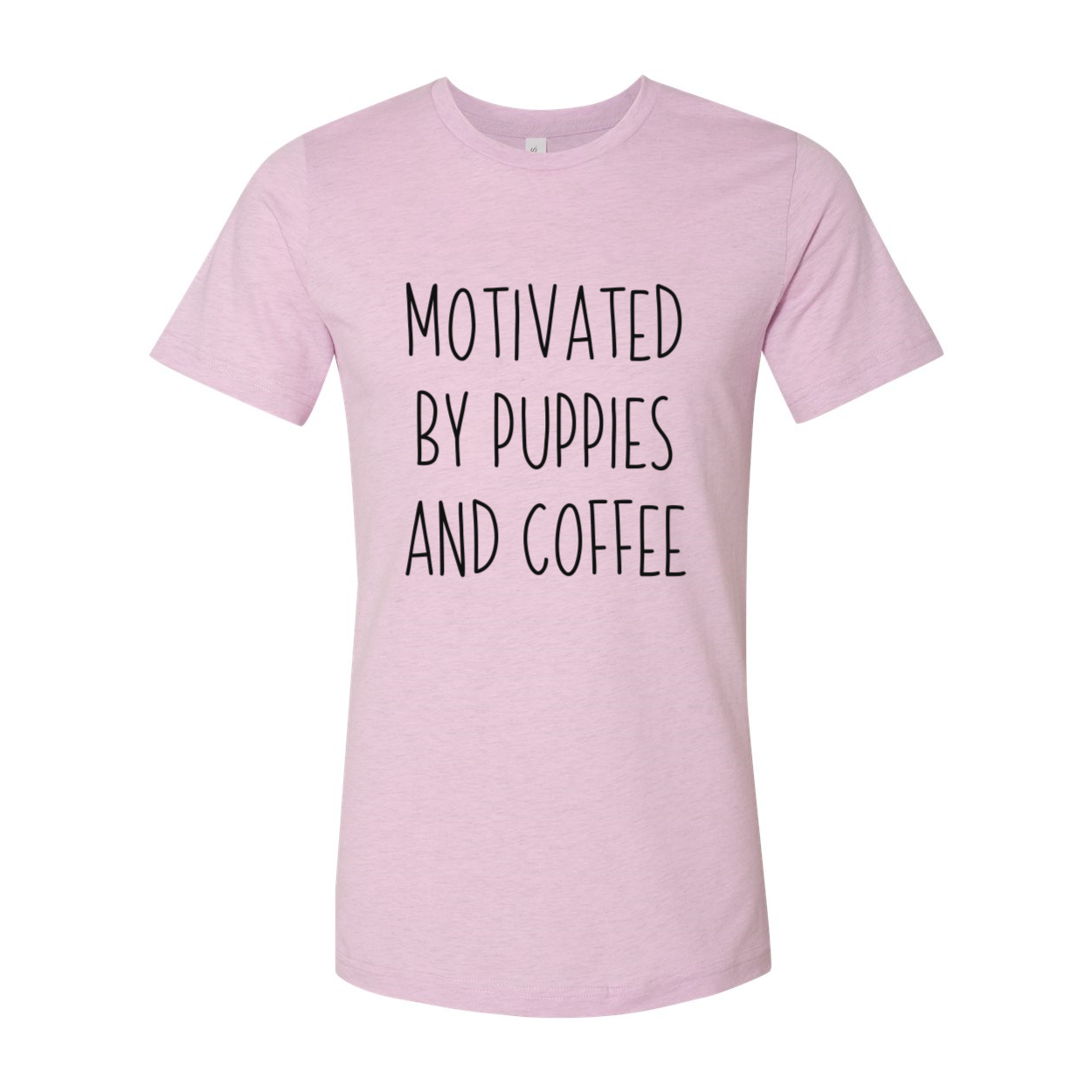 DT0522 Motivated By Puppies And Coffee Shirt in various colors, showcasing its soft fabric and stylish design.