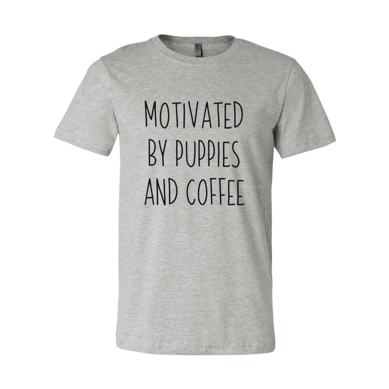 DT0522 Motivated By Puppies And Coffee Shirt in various colors, showcasing its soft fabric and stylish design.