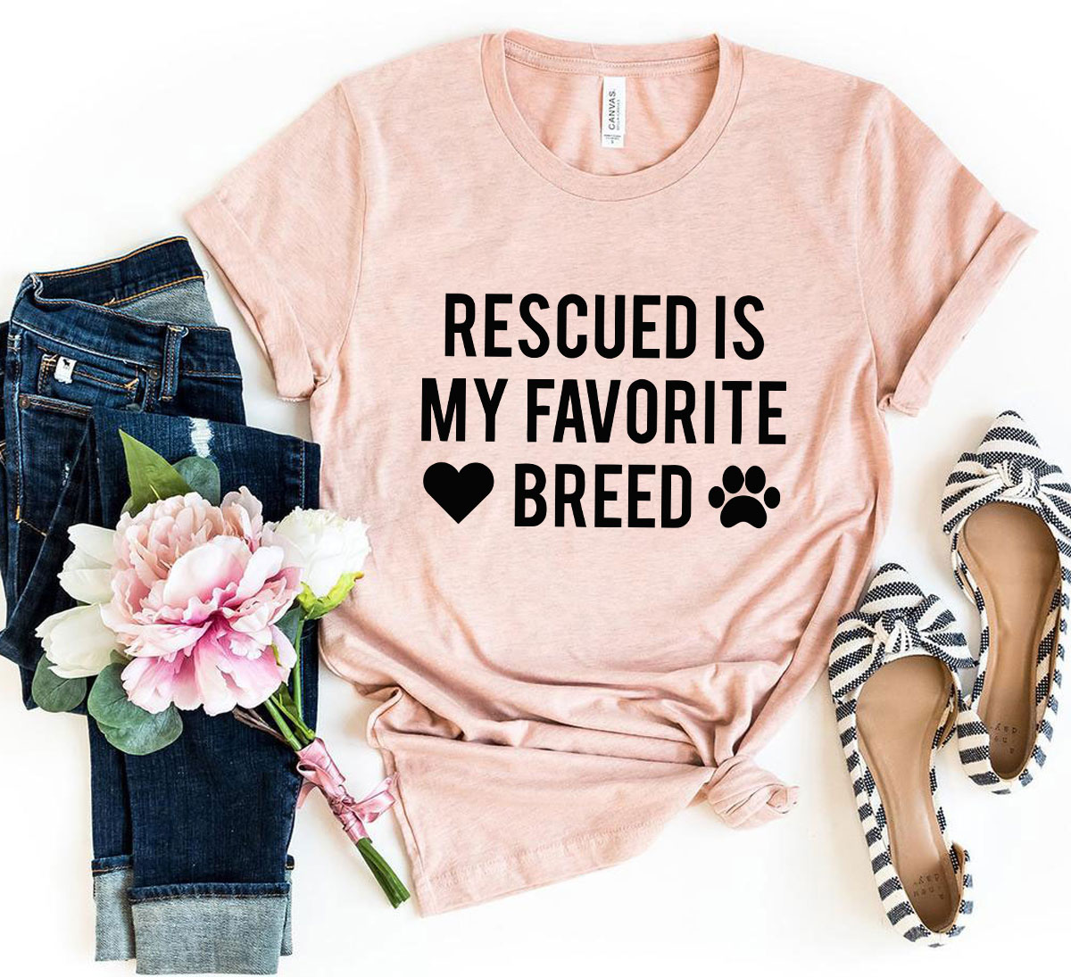 DT0526 Rescued Is My Favorite Place Shirt in various colors, showcasing its soft fabric and unisex design.