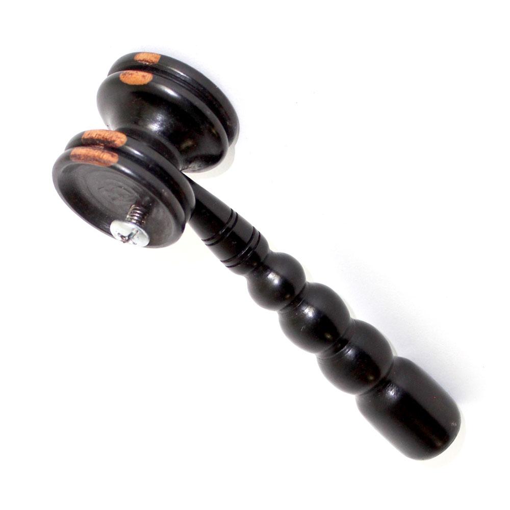 Ebony Wood African Bottle Opener showcasing its elegant design and dual functionality as a bottle opener and mallet.