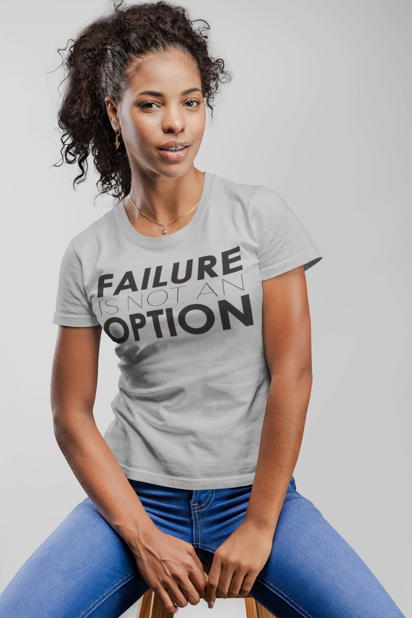 Failure is not an option Women T-shirt made from soft ringspun cotton, featuring a unique artistic design.