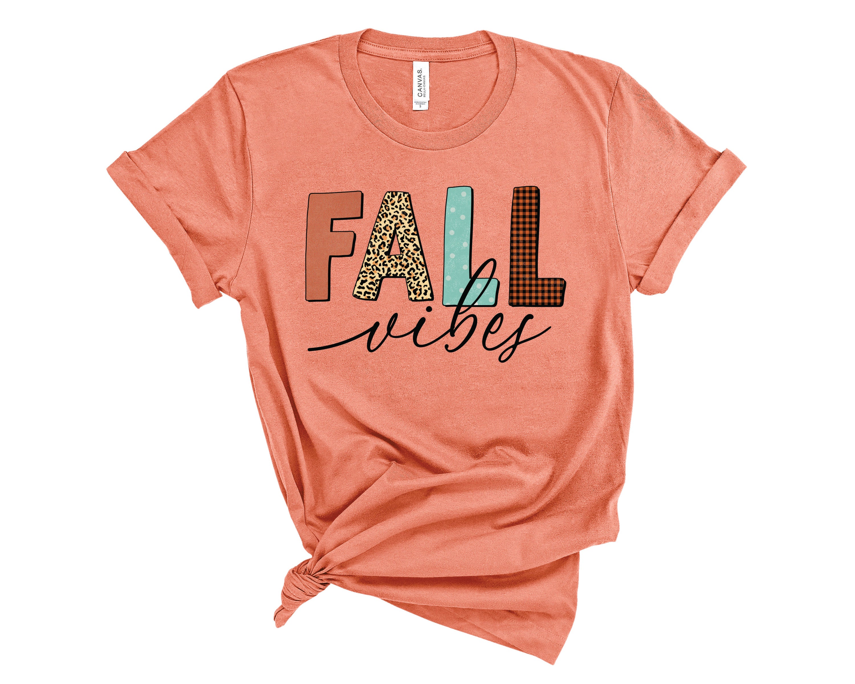 Fall Vibes Plaid Graphic Tee featuring a stylish plaid design, perfect for autumn wear.