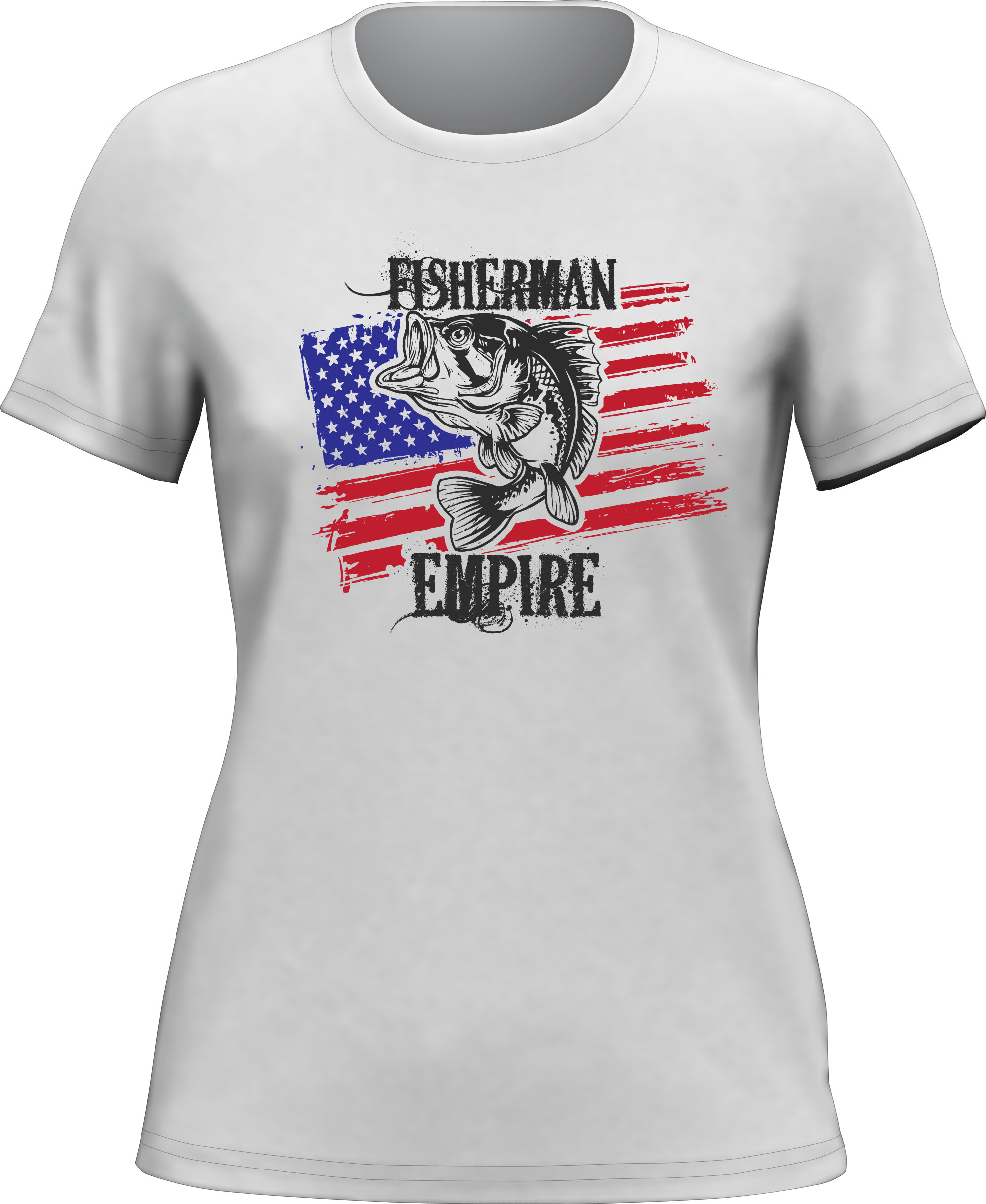 Fisherman American Empire Color T-Shirt for Women, showcasing a stylish design in vibrant colors, made from soft Ringspun Cotton.