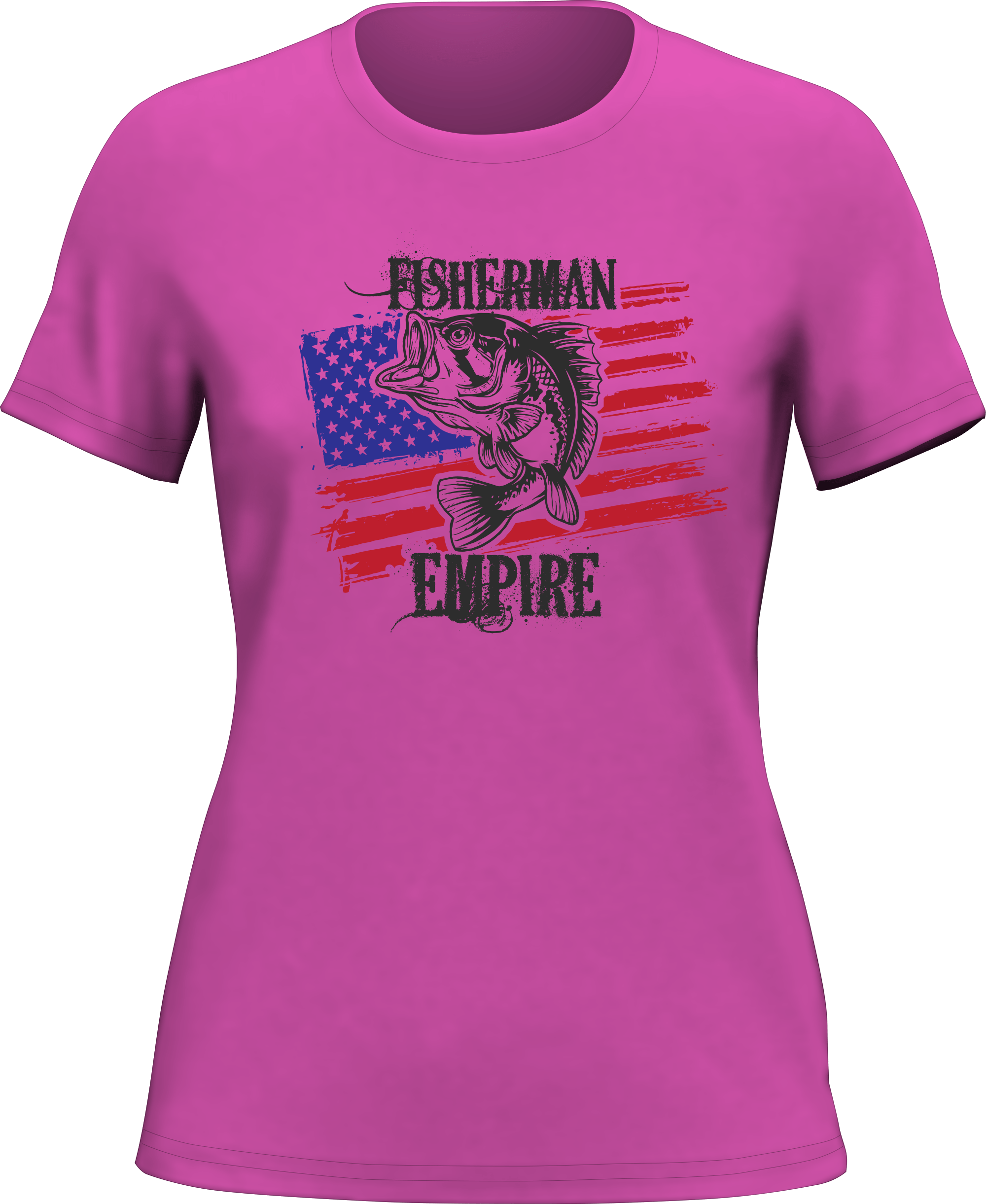 Fisherman American Empire Color T-Shirt for Women, showcasing a stylish design in vibrant colors, made from soft Ringspun Cotton.