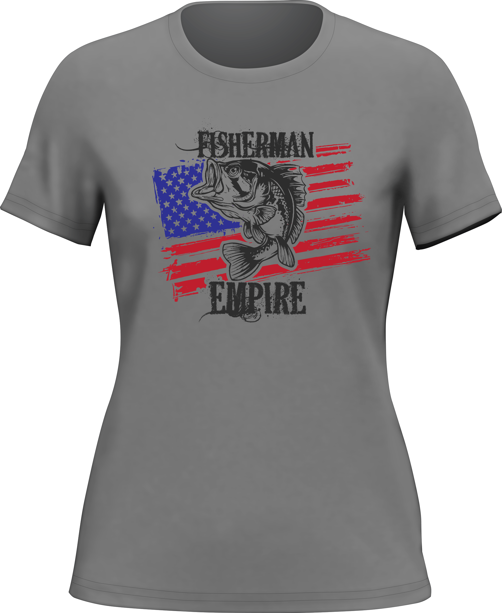 Fisherman American Empire Color T-Shirt for Women, showcasing a stylish design in vibrant colors, made from soft Ringspun Cotton.