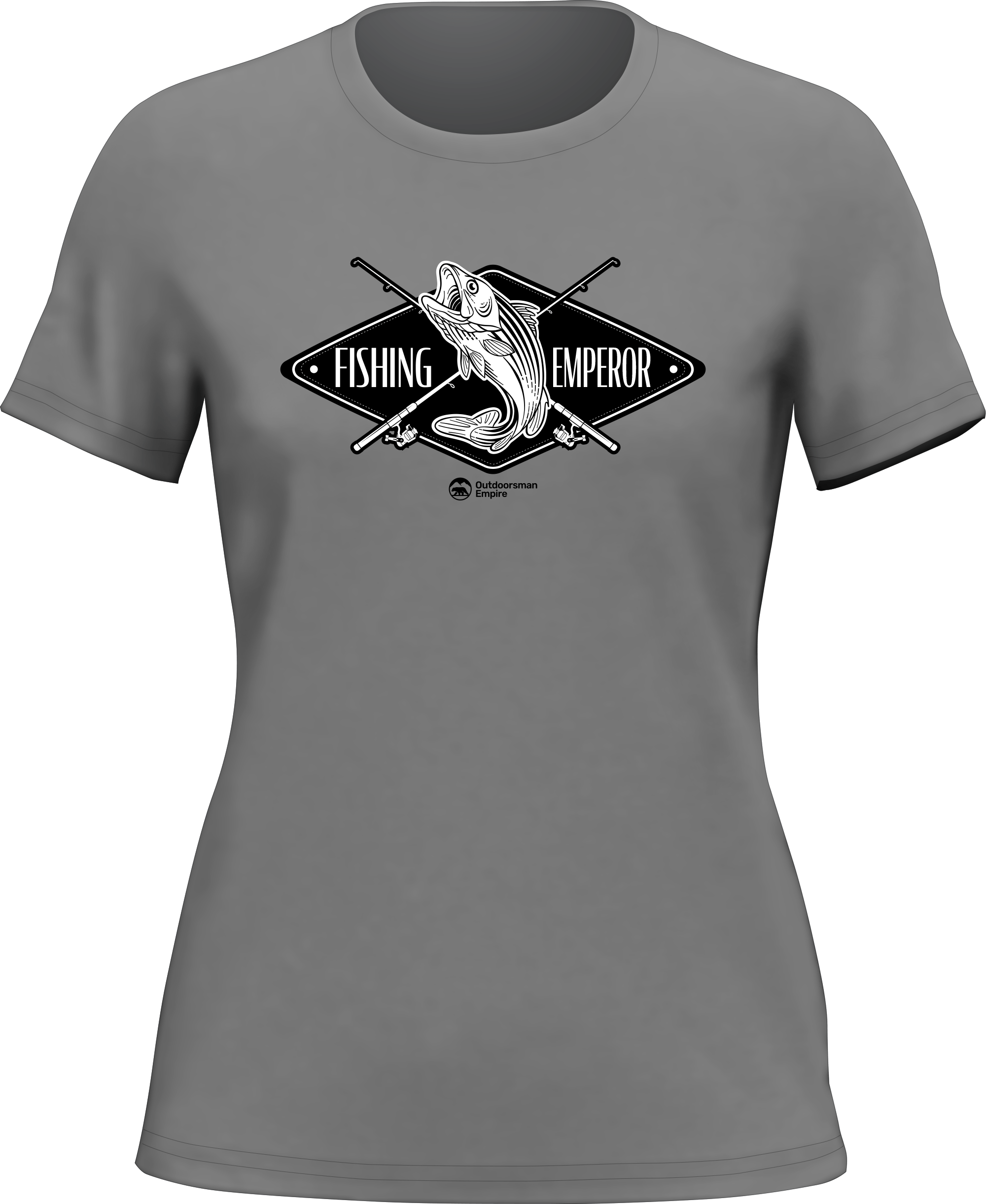 Fishing Emperor v2 T-Shirt for Women, featuring a stylish design and made from 100% Ringspun Cotton, perfect for casual wear.