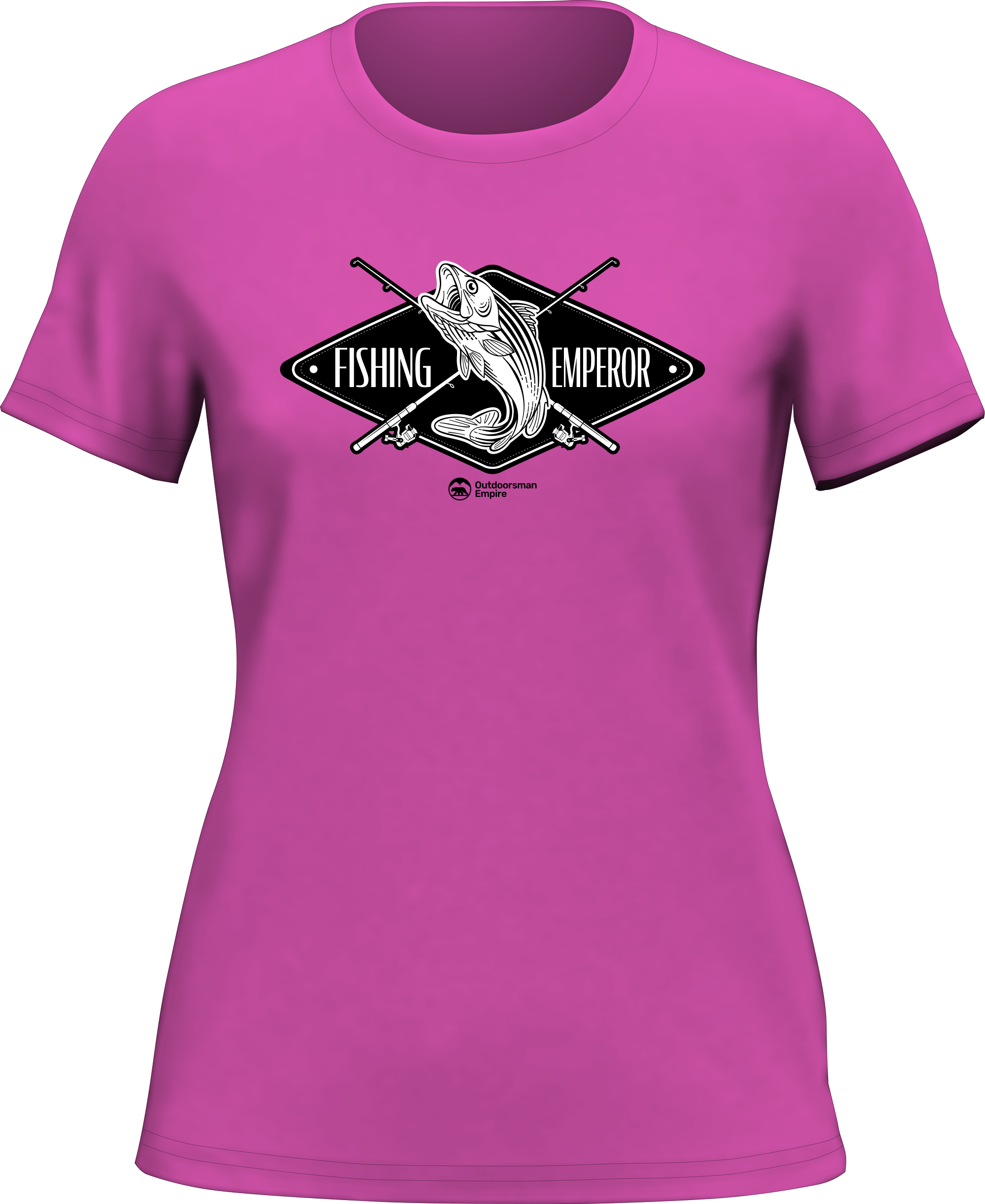 Fishing Emperor v2 T-Shirt for Women, featuring a stylish design and made from 100% Ringspun Cotton, perfect for casual wear.