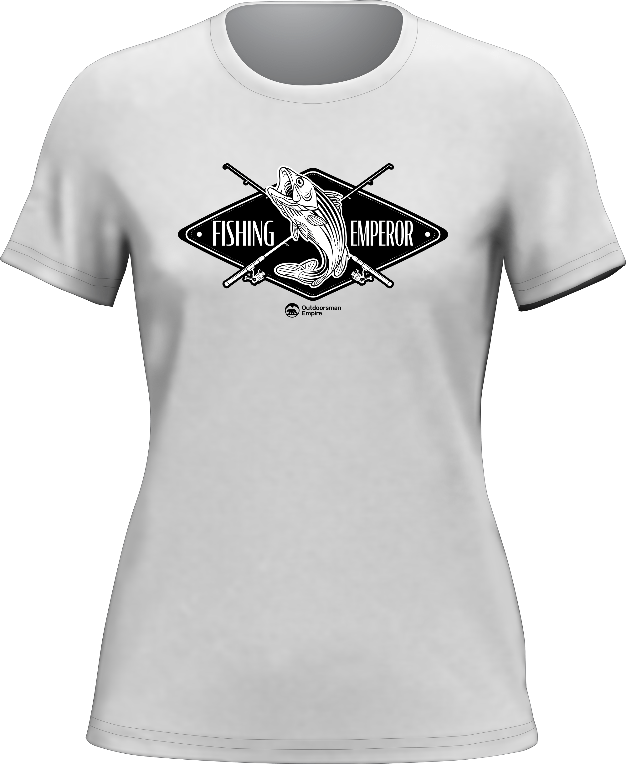 Fishing Emperor v2 T-Shirt for Women, featuring a stylish design and made from 100% Ringspun Cotton, perfect for casual wear.