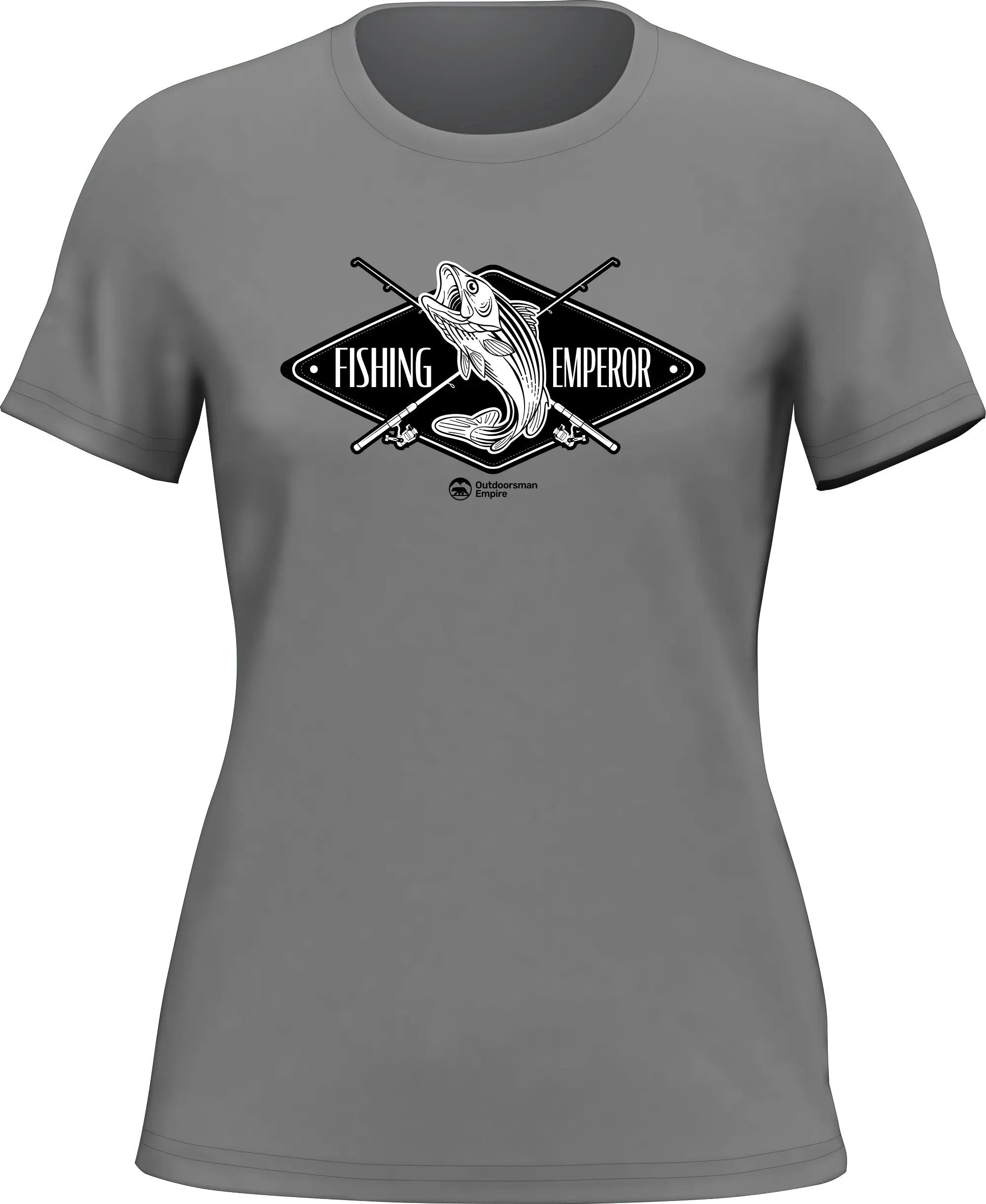 Fishing Emperor v2 T-Shirt for Women, featuring a stylish design and made from 100% Ringspun Cotton, perfect for casual wear.