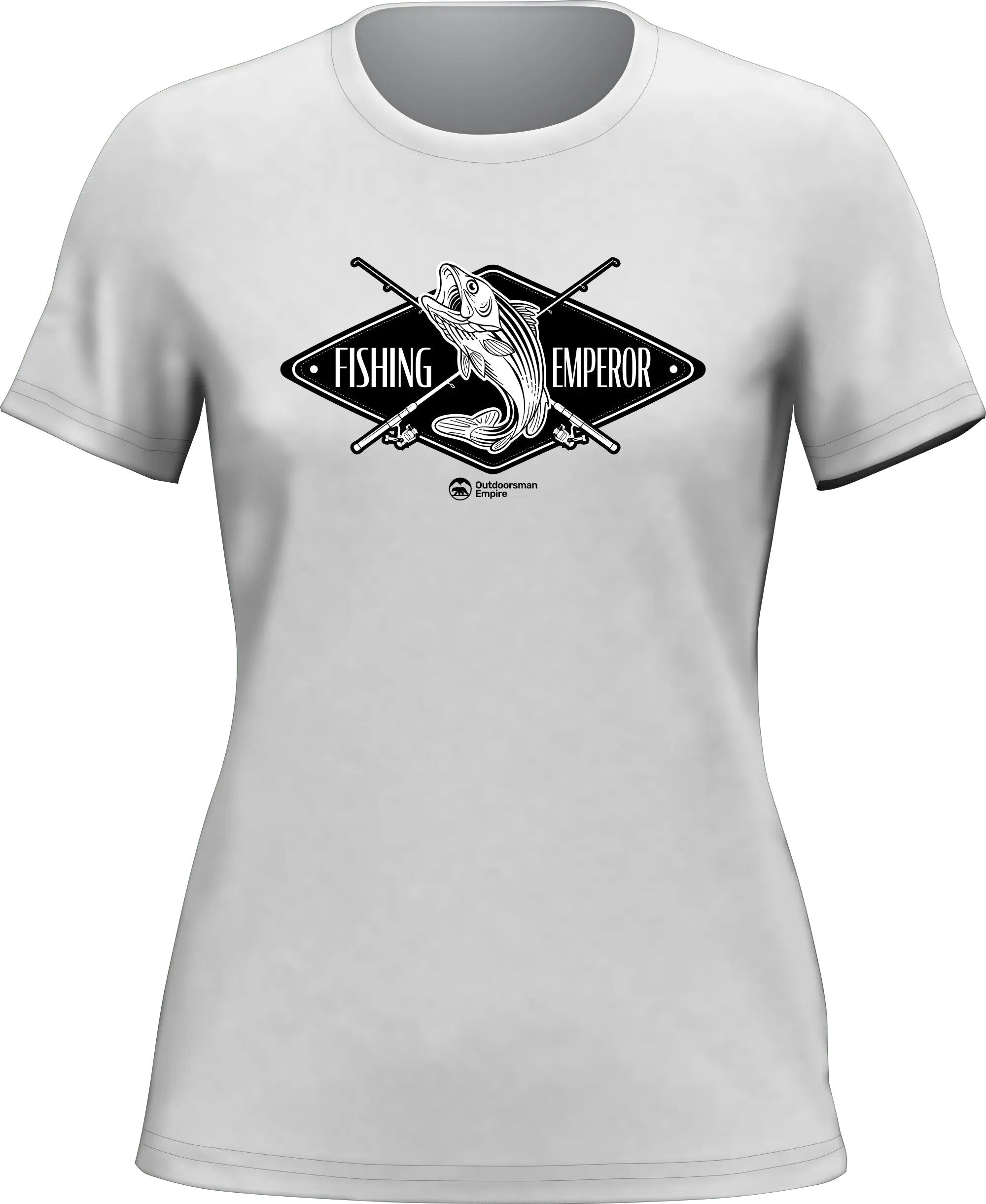Fishing Emperor v2 T-Shirt for Women, featuring a stylish design and made from 100% Ringspun Cotton, perfect for casual wear.