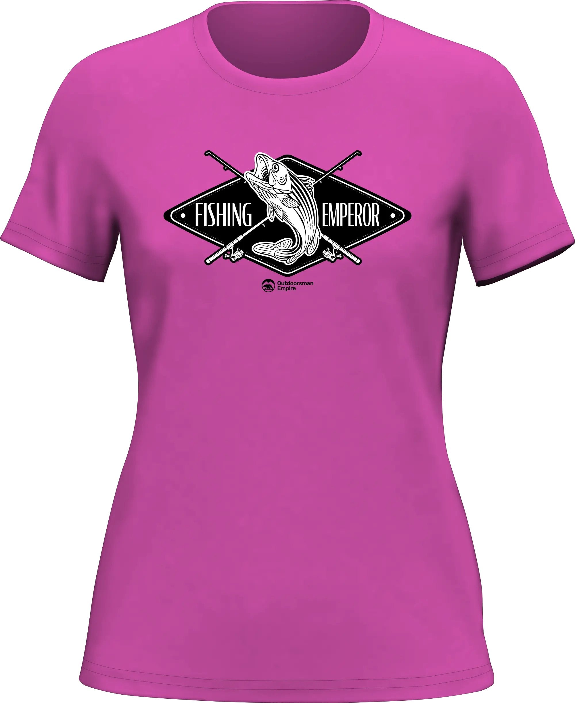 Fishing Emperor v2 T-Shirt for Women, featuring a stylish design and made from 100% Ringspun Cotton, perfect for casual wear.