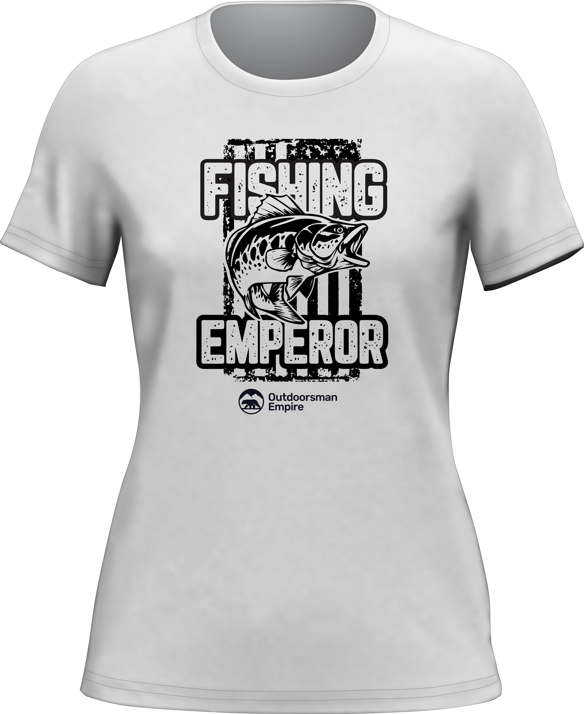 Fishing Emperor v4 T-Shirt for Women featuring a stylish design, made from 100% Ringspun Cotton, perfect for fishing enthusiasts.