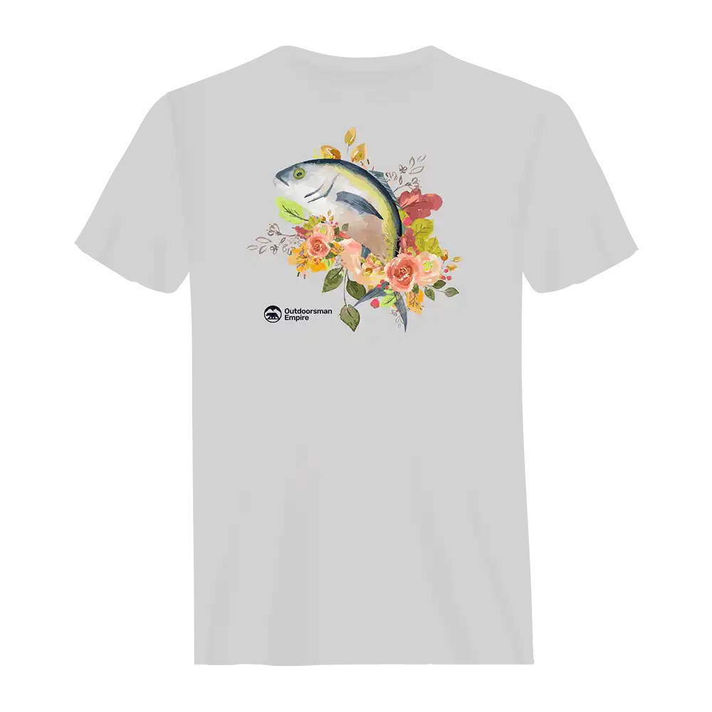 Fishing Flower Man T-Shirt featuring a soft, lightweight design in various colors, perfect for fishing enthusiasts.