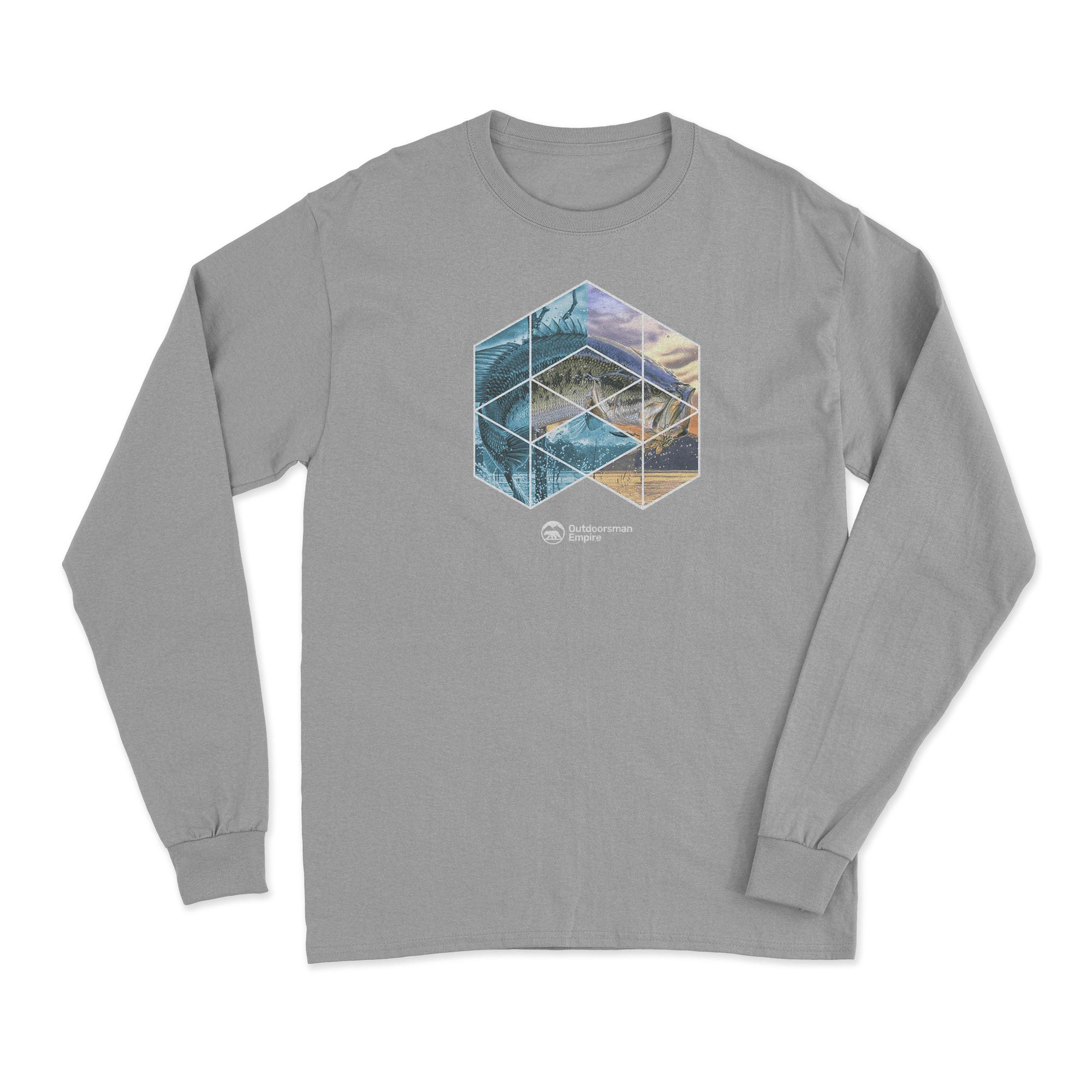 Fishing Geometry Long Sleeve T-Shirt featuring unique all-over print design, soft fabric, and modern fit.