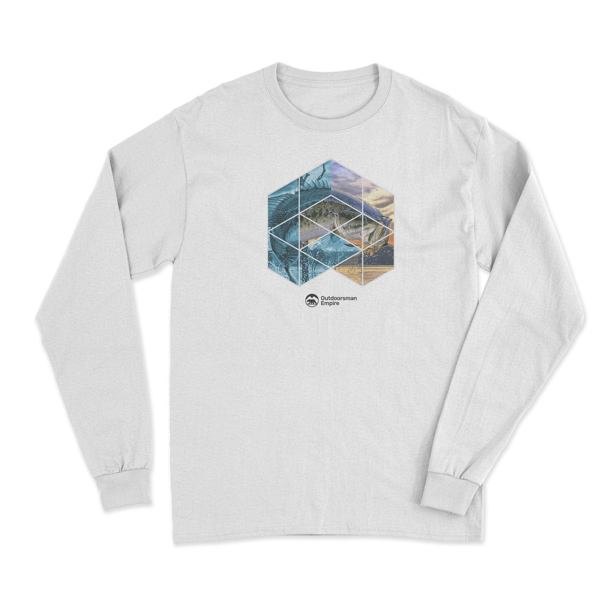 Fishing Geometry Long Sleeve T-Shirt featuring unique all-over print design, soft fabric, and modern fit.