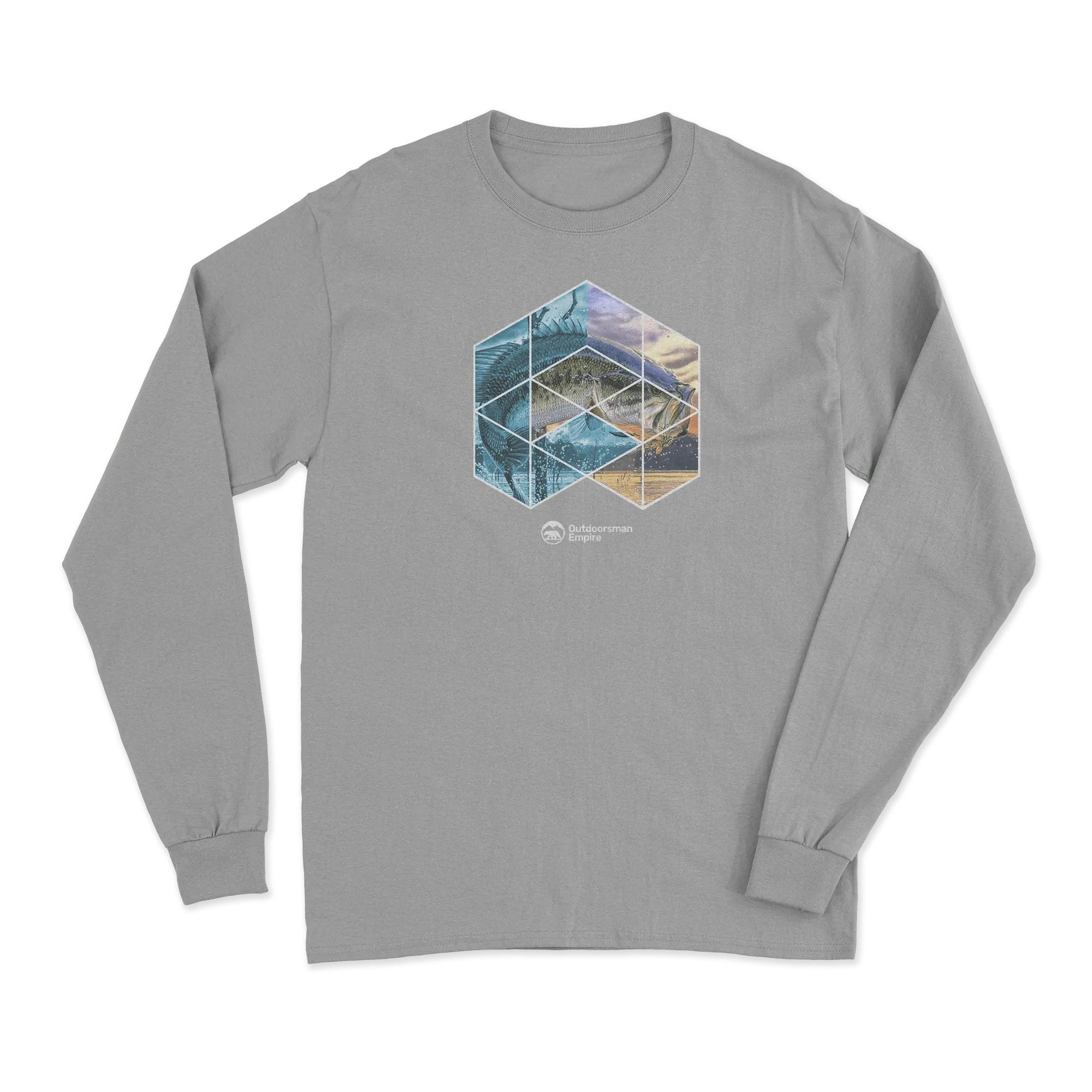 Fishing Geometry Long Sleeve T-Shirt featuring unique all-over print design, soft fabric, and modern fit.