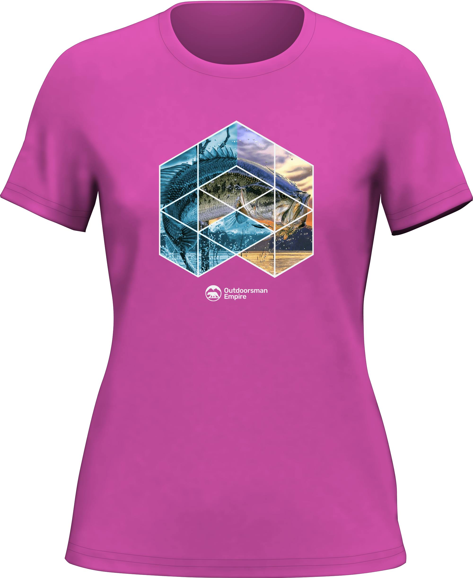 Fishing Geometry T-Shirt for Women featuring a stylish design, made from 100% ringspun cotton, perfect for fishing enthusiasts.