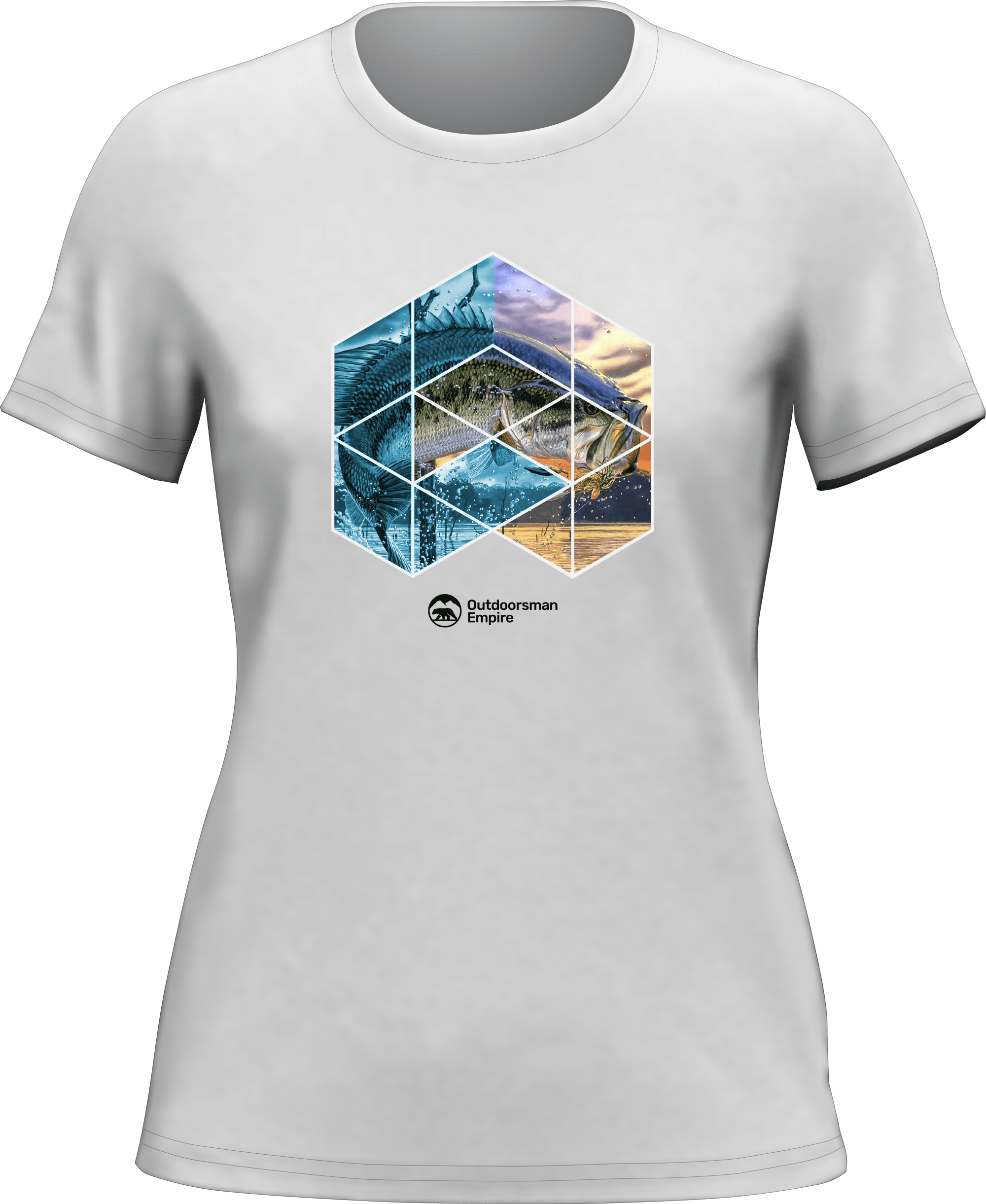 Fishing Geometry T-Shirt for Women featuring a stylish design, made from 100% ringspun cotton, perfect for fishing enthusiasts.