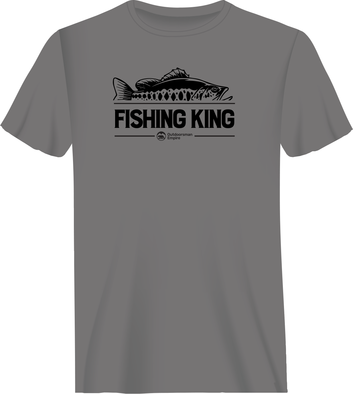 Fishing King Man T-Shirt featuring a stylish fishing graphic, made from soft ringspun cotton.