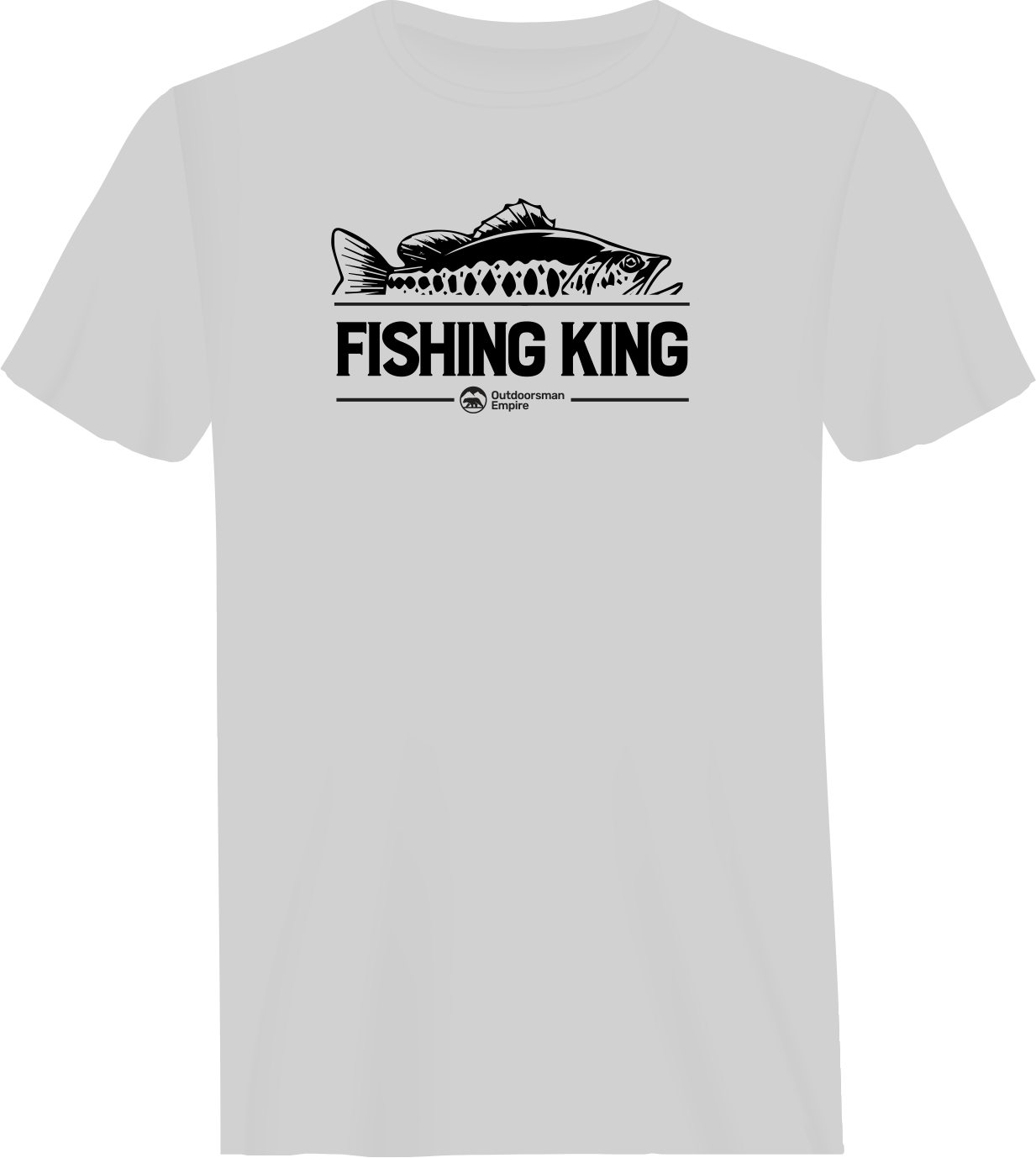 Fishing King Man T-Shirt featuring a stylish fishing graphic, made from soft ringspun cotton.