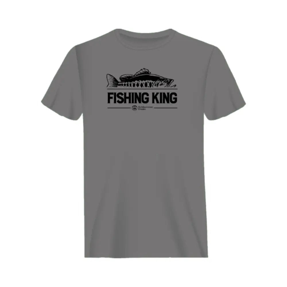 Fishing King Man T-Shirt featuring a stylish fishing graphic, made from soft ringspun cotton.