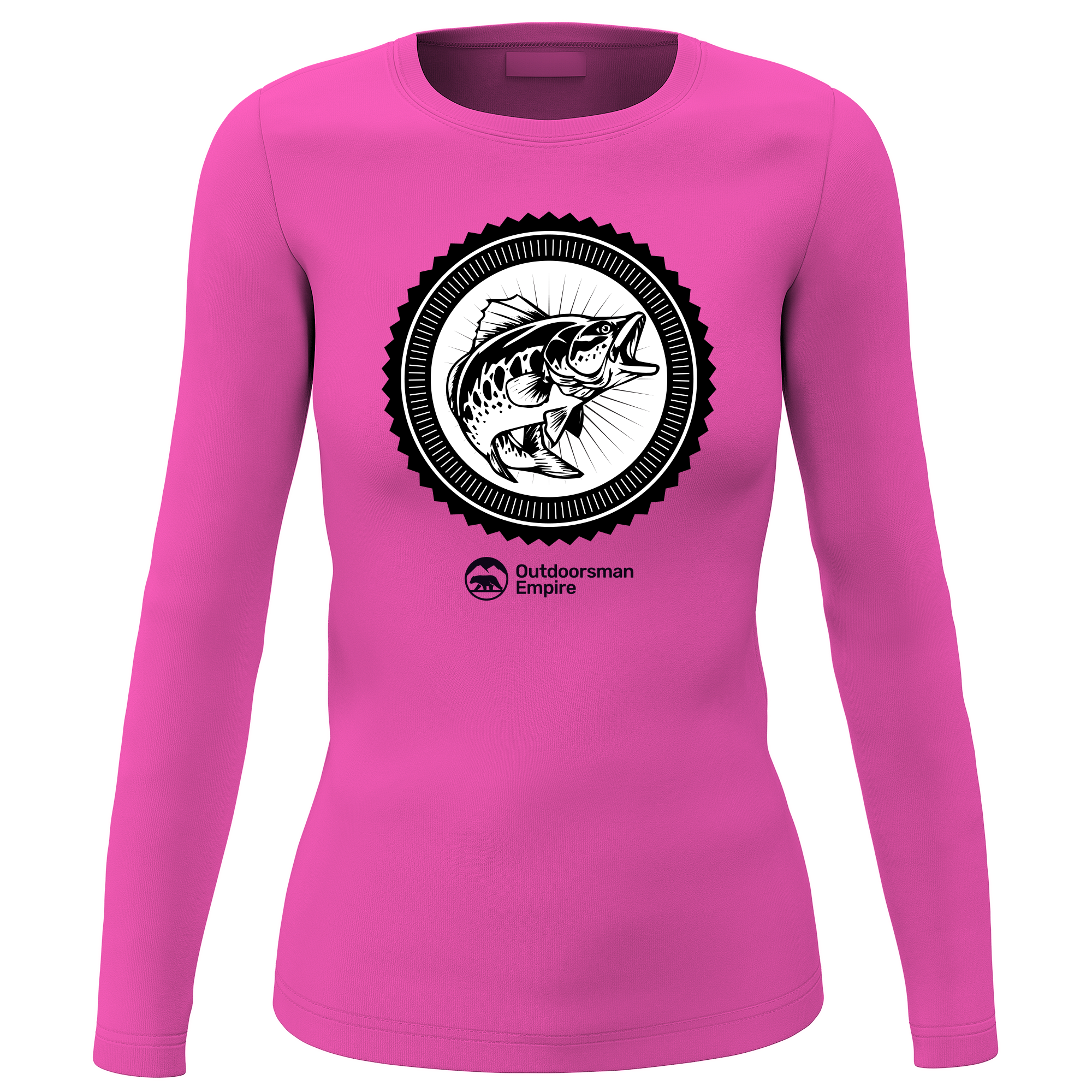 Fishing Vintage' Long Sleeve sweatshirt for women featuring unique all-over print and soft brushed fleece interior.