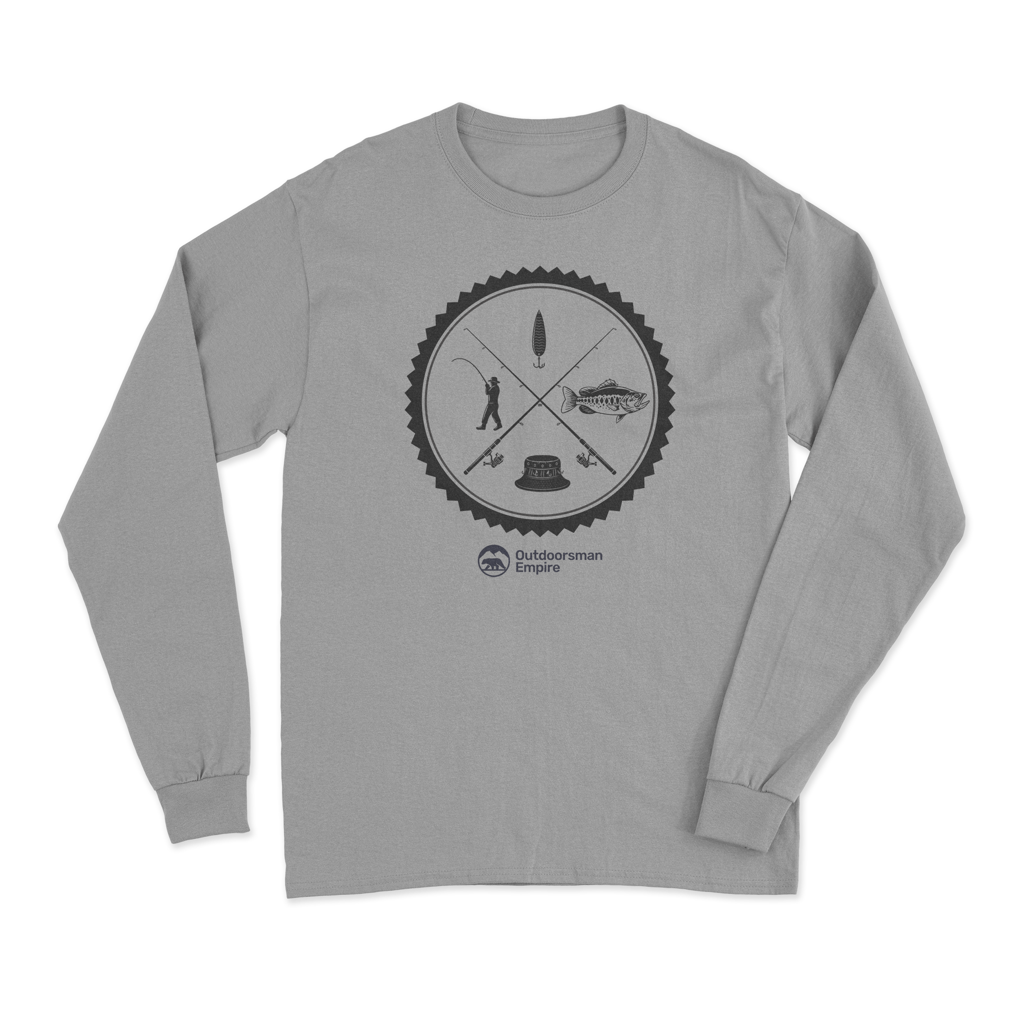 Fishing Vintage v2 Men Long Sleeve Shirt featuring a classic design, midweight fabric, and a semi-fitted silhouette, perfect for fishing and casual wear.