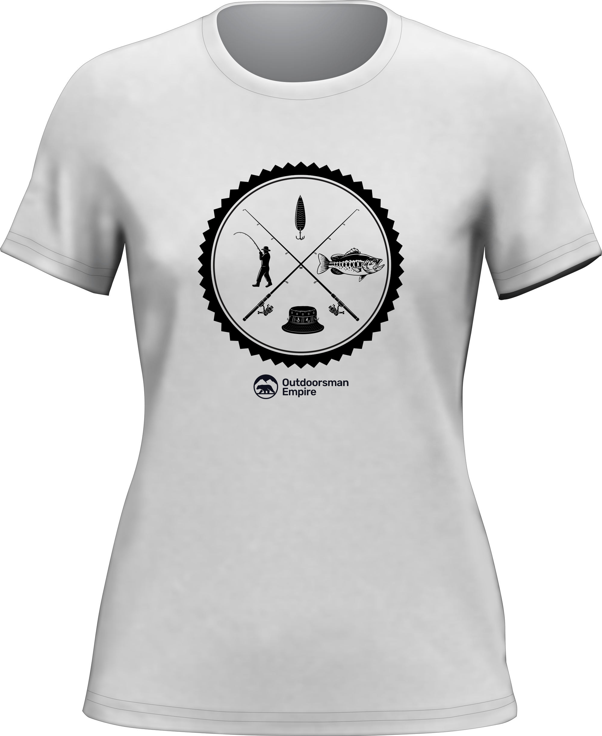 Fishing Vintage v2 T-Shirt for Women featuring a stylish vintage fishing design, made from soft ringspun cotton.