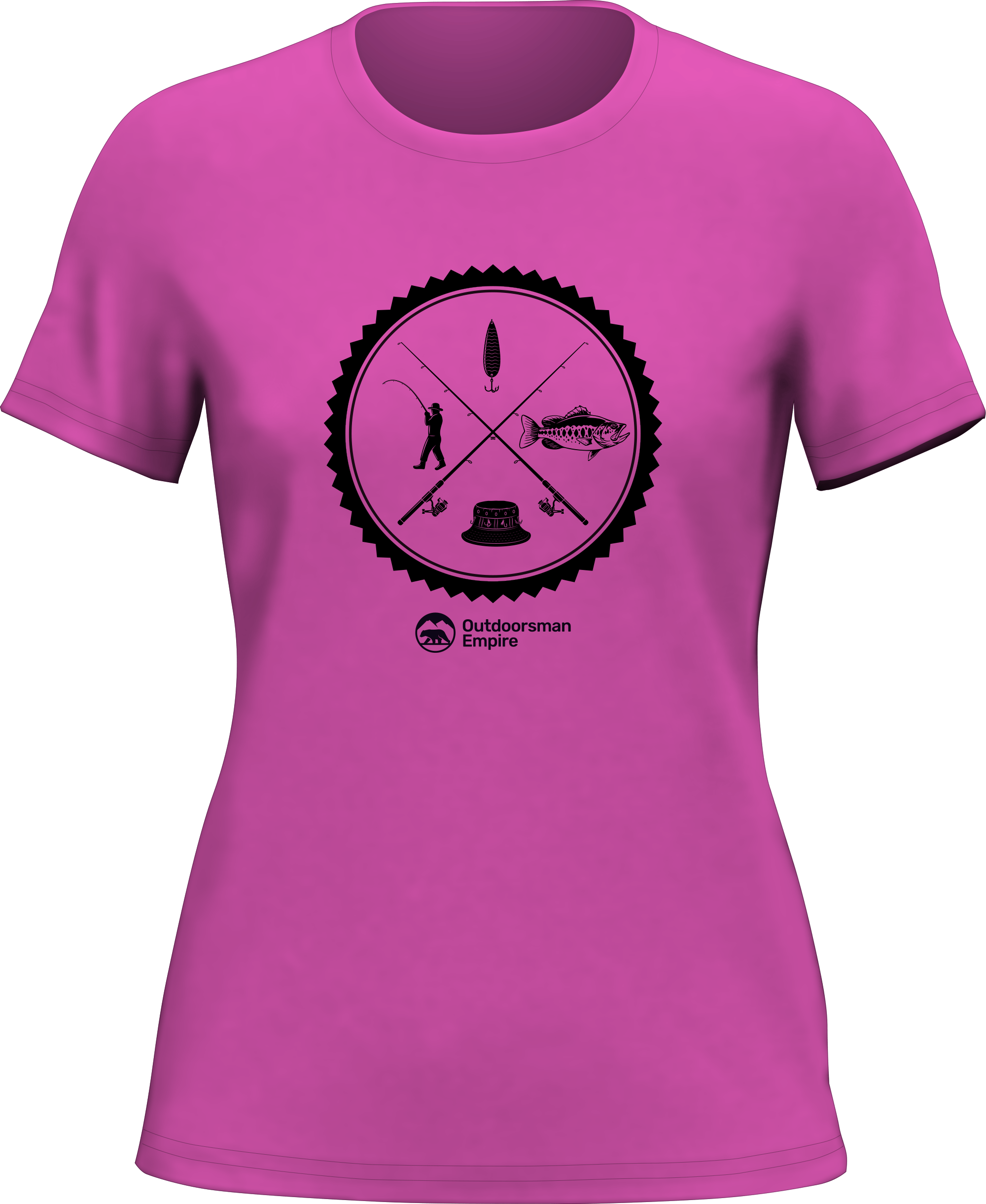 Fishing Vintage v2 T-Shirt for Women featuring a stylish vintage fishing design, made from soft ringspun cotton.