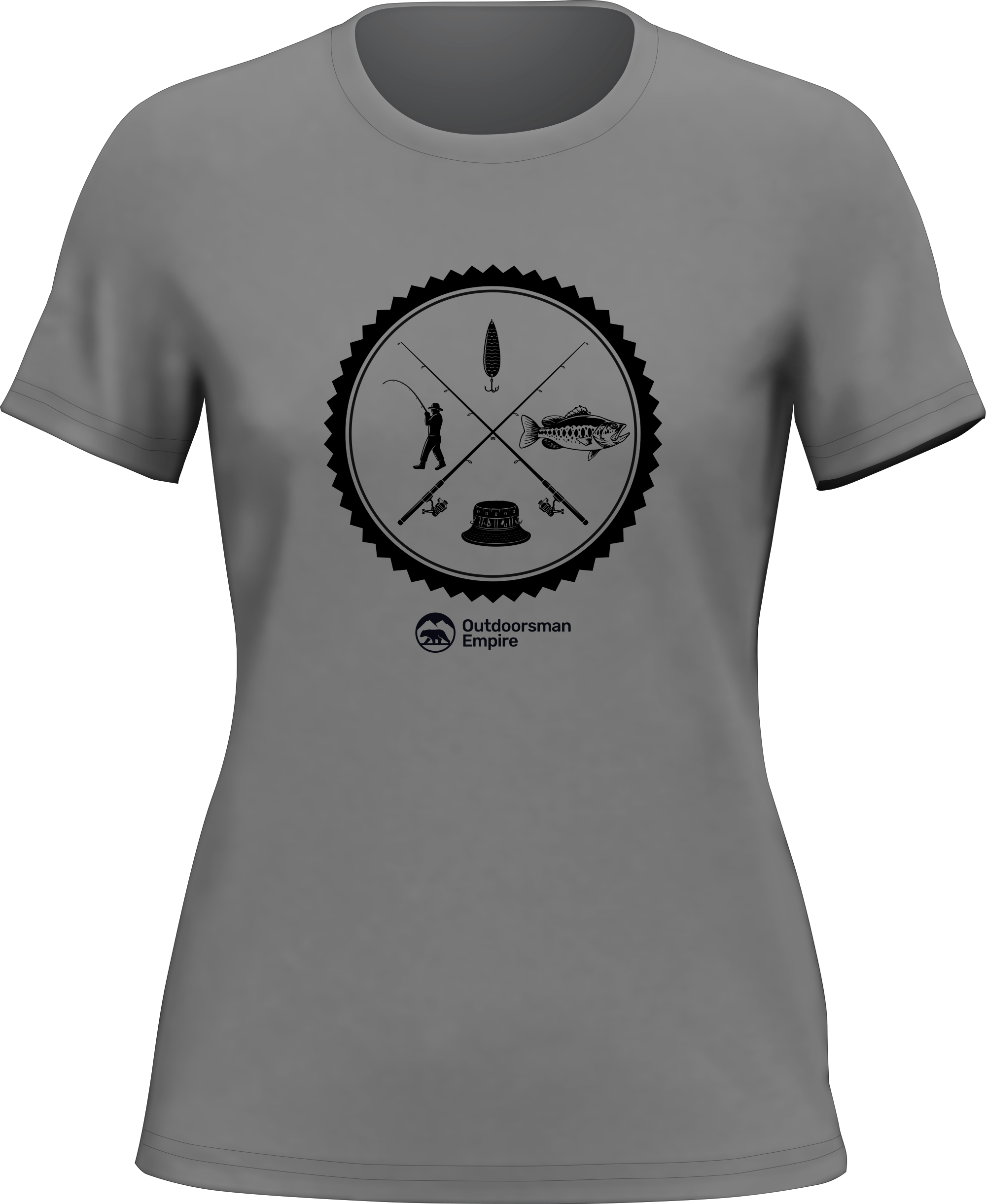 Fishing Vintage v2 T-Shirt for Women featuring a stylish vintage fishing design, made from soft ringspun cotton.