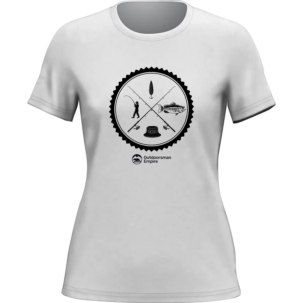 Fishing Vintage v2 T-Shirt for Women featuring a stylish vintage fishing design, made from soft ringspun cotton.