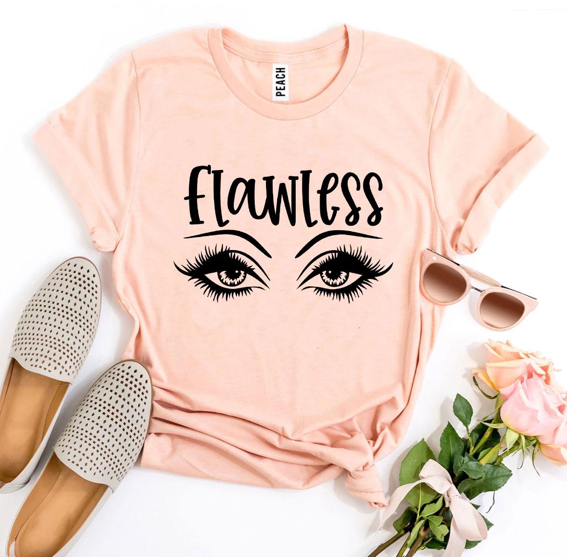 Flawless T-shirt made of premium ring spun cotton, showcasing its soft texture and high-end textile flex print.