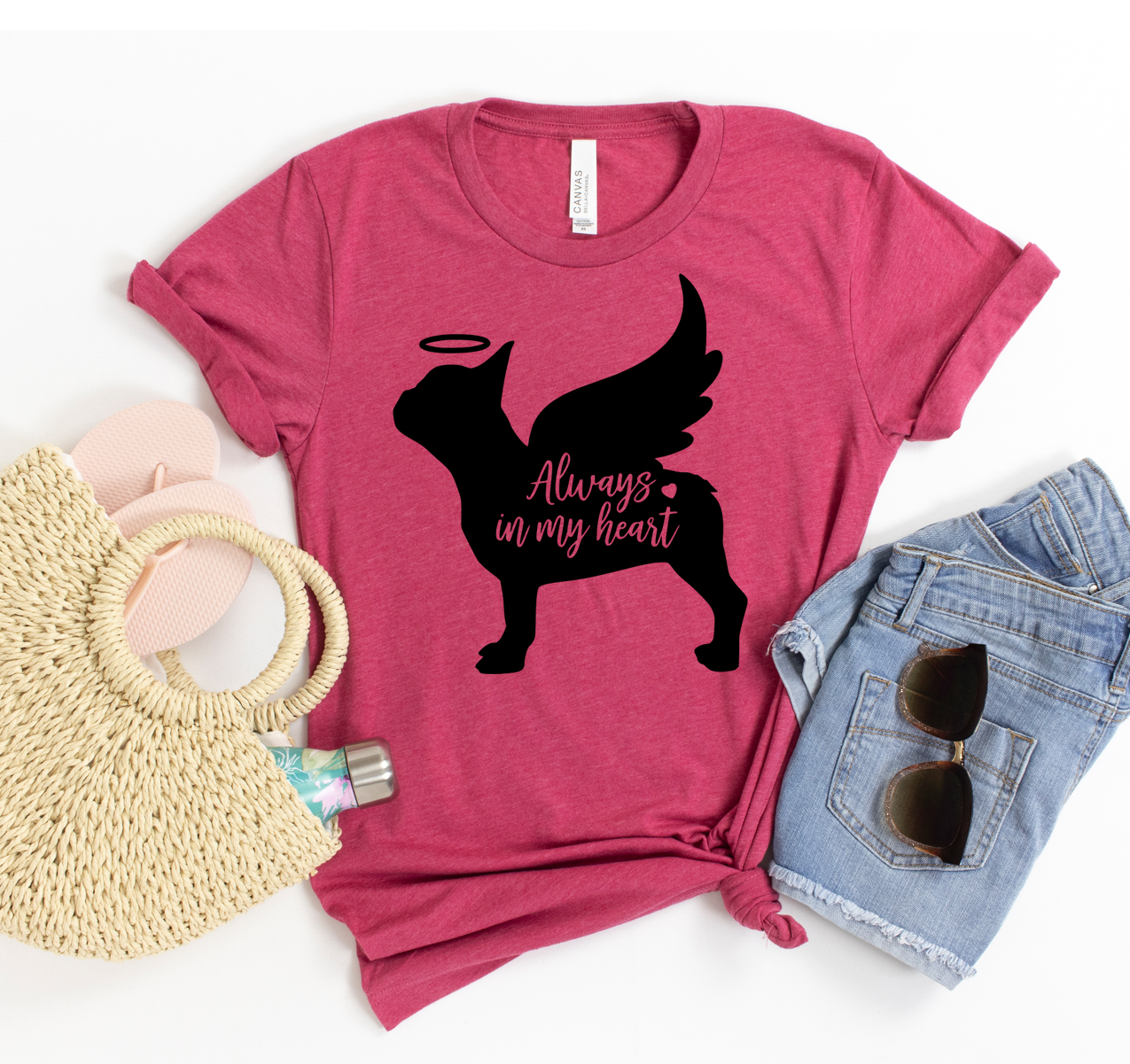A stylish French Bulldog T-shirt made from soft cotton, featuring a classic unisex design suitable for all dog lovers.