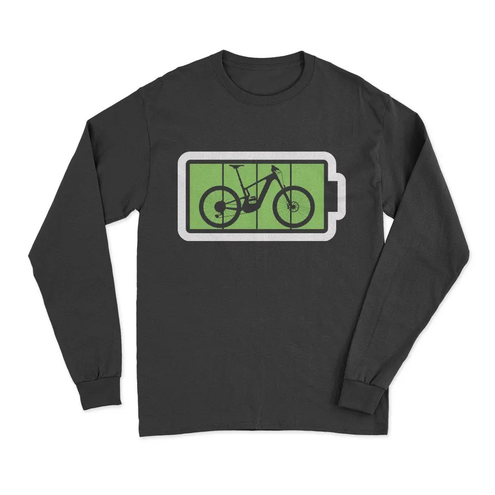 Full Charge Long Sleeve T-Shirt featuring a unique all-over print design, crafted from soft cotton fabric with a brushed fleece interior.