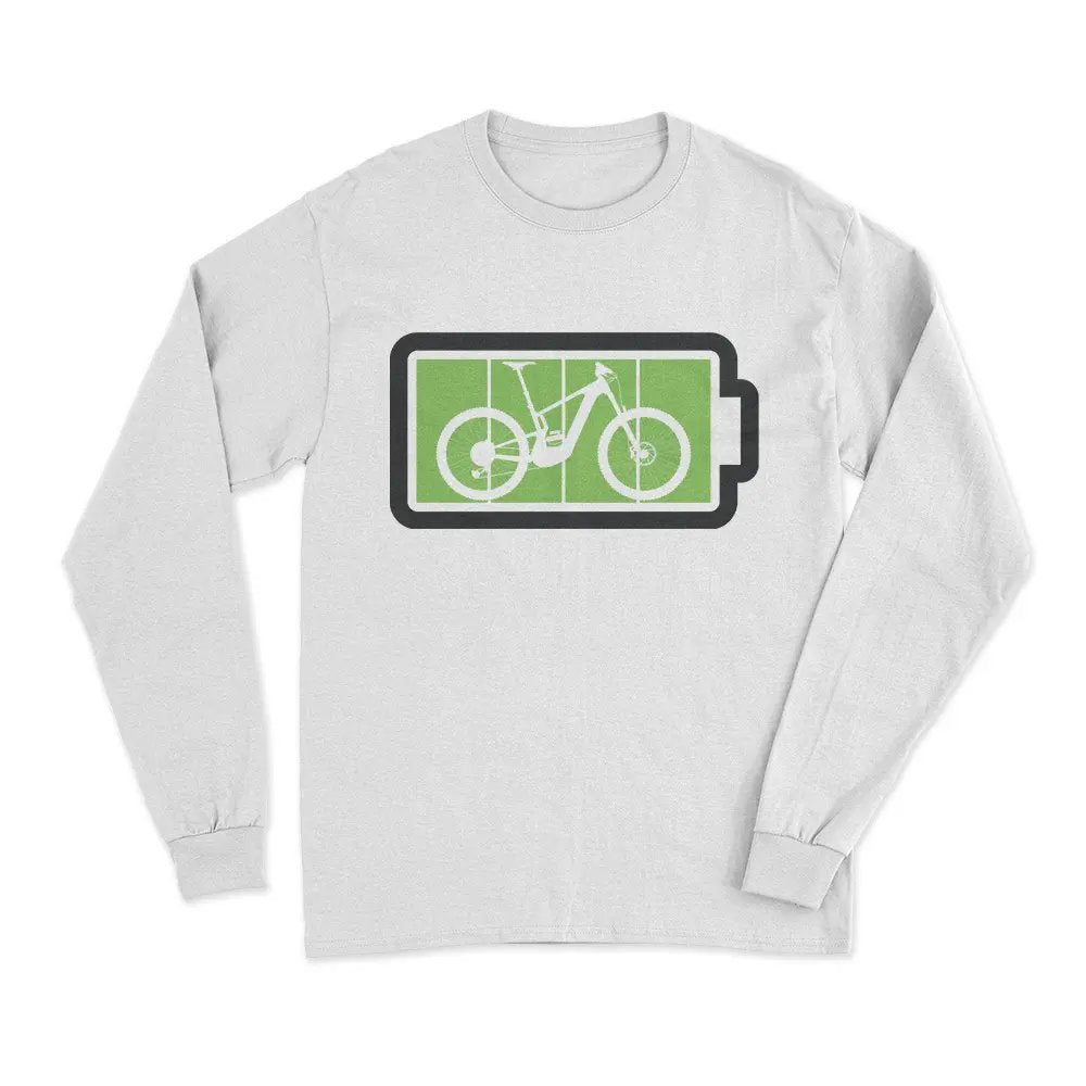 Full Charge Long Sleeve T-Shirt featuring a unique all-over print design, crafted from soft cotton fabric with a brushed fleece interior.