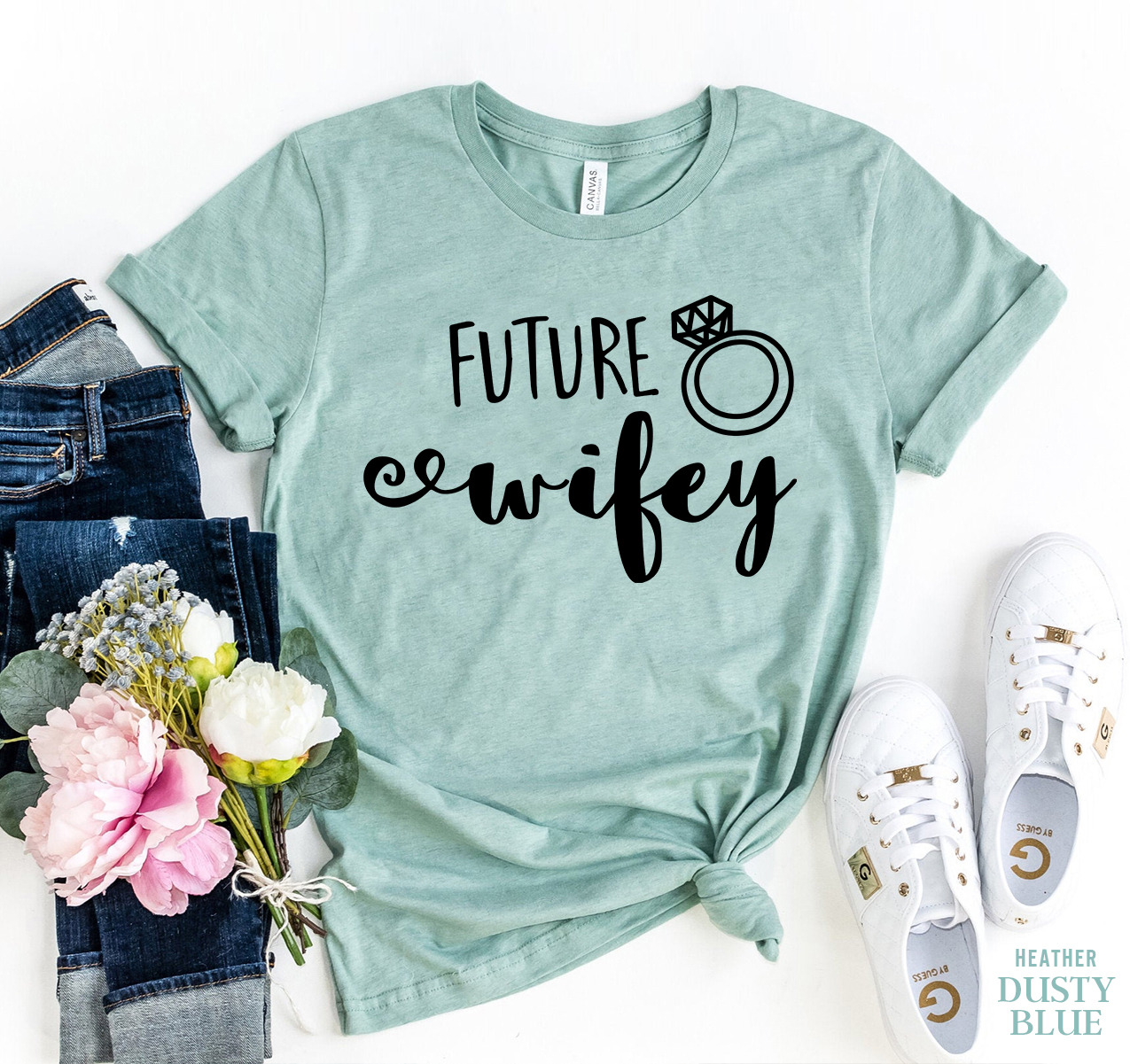 Future Wifey T-shirt made from premium ring spun cotton with a stylish design and soft textile flex print.