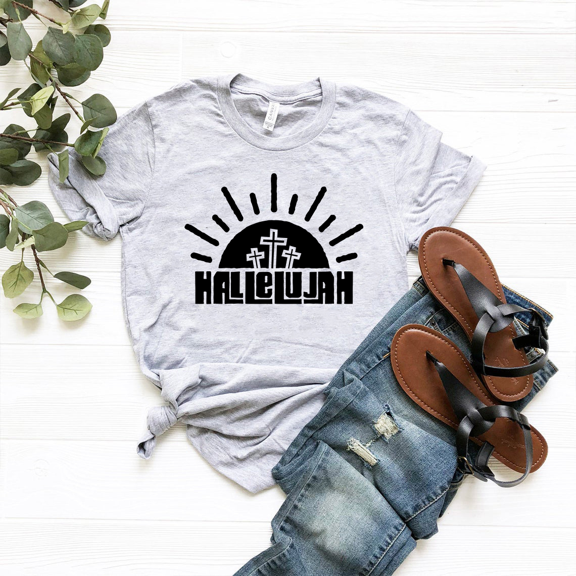 Hallelujah Unisex T-shirt in various colors, showcasing its soft fabric and modern fit.