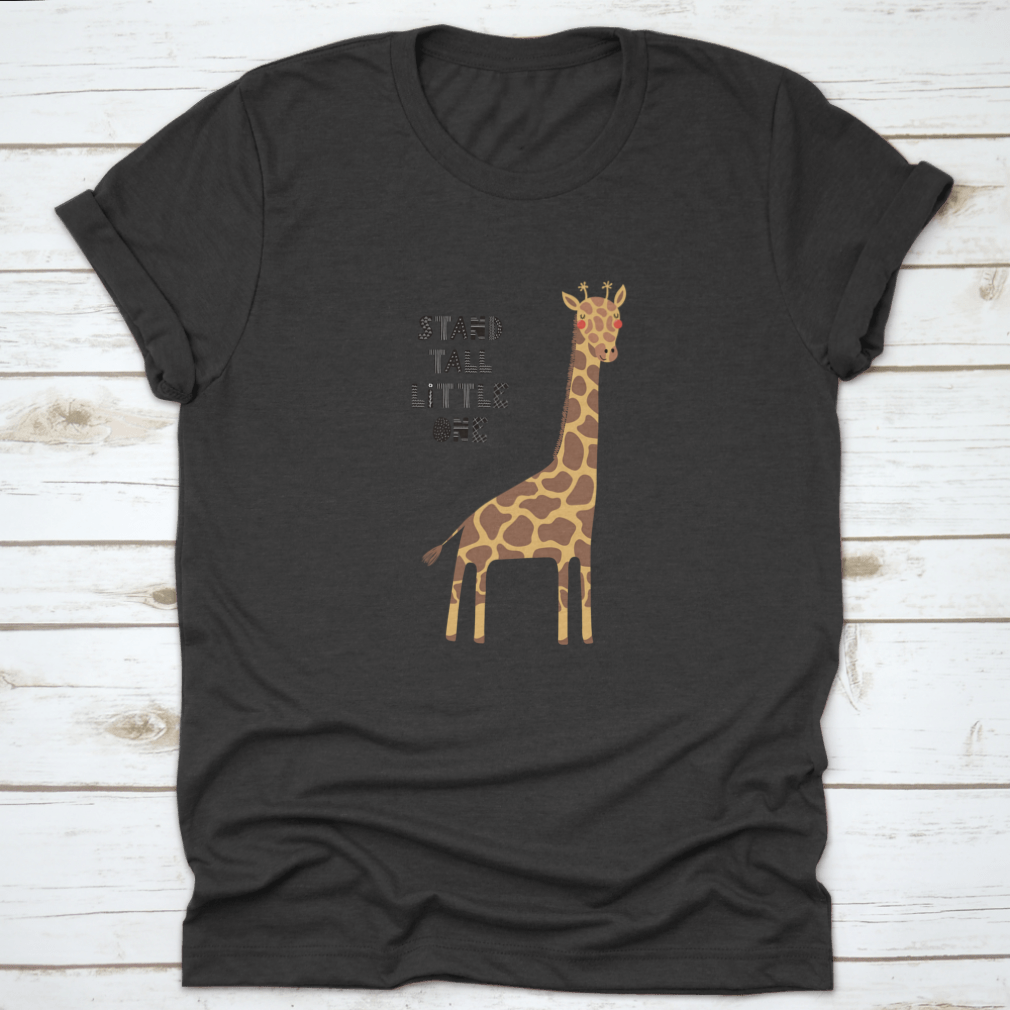 A charming hand-drawn vector illustration of a cute funny giraffe, showcasing its playful expression and intricate details.