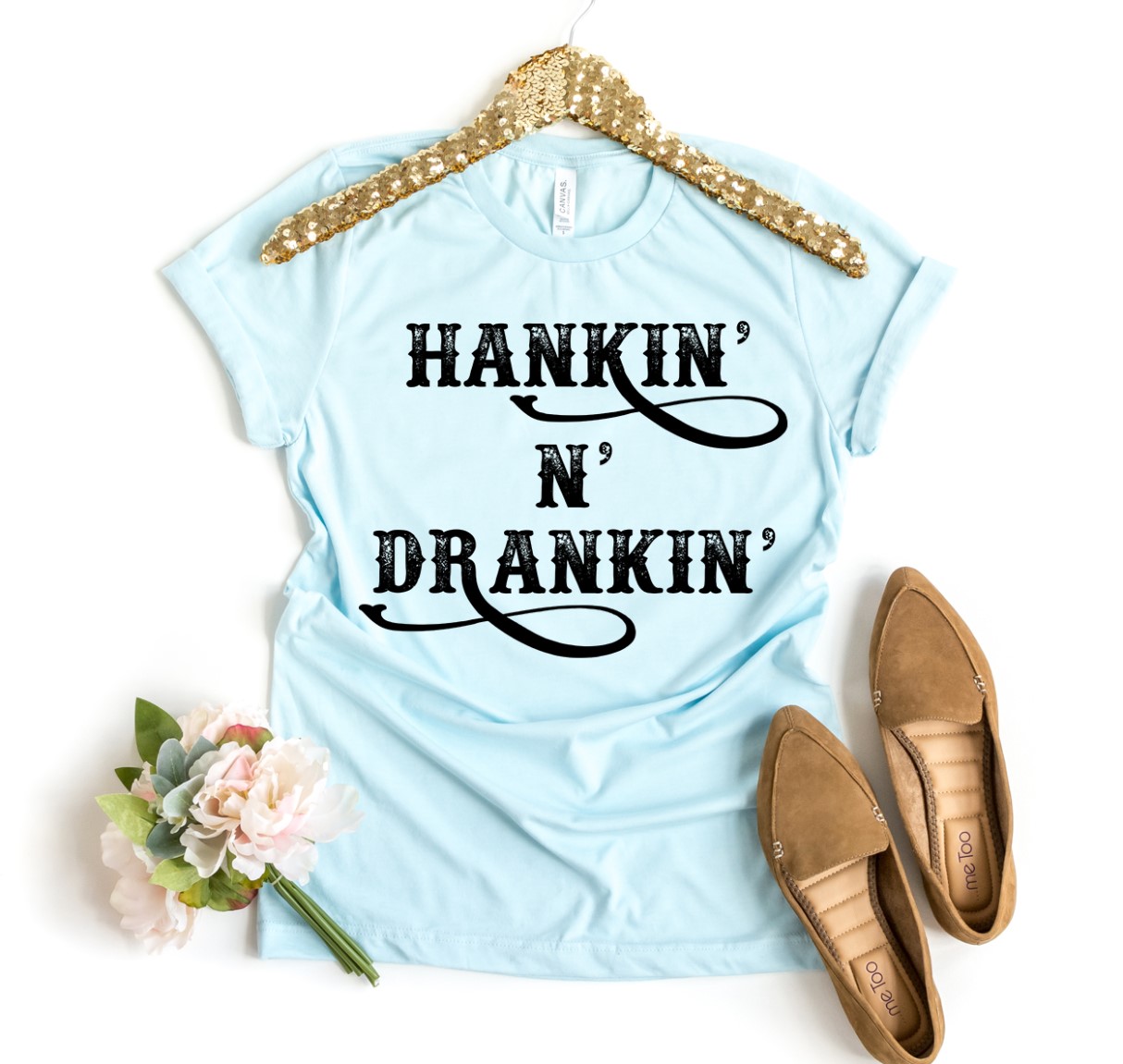 Hankin and Drankin T-shirt made from premium ring spun cotton, featuring a vibrant flex print design.