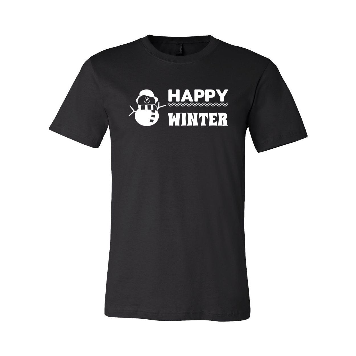 Happy Winter Shirt in various colors, showcasing its soft fabric and unisex design.