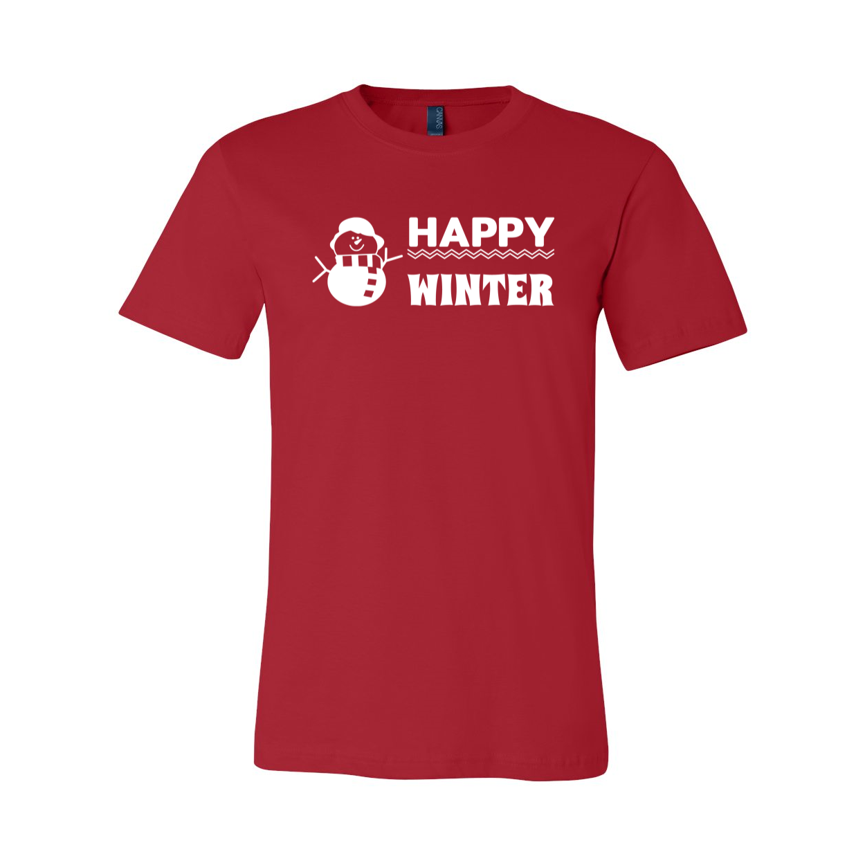 Happy Winter Shirt in various colors, showcasing its soft fabric and unisex design.