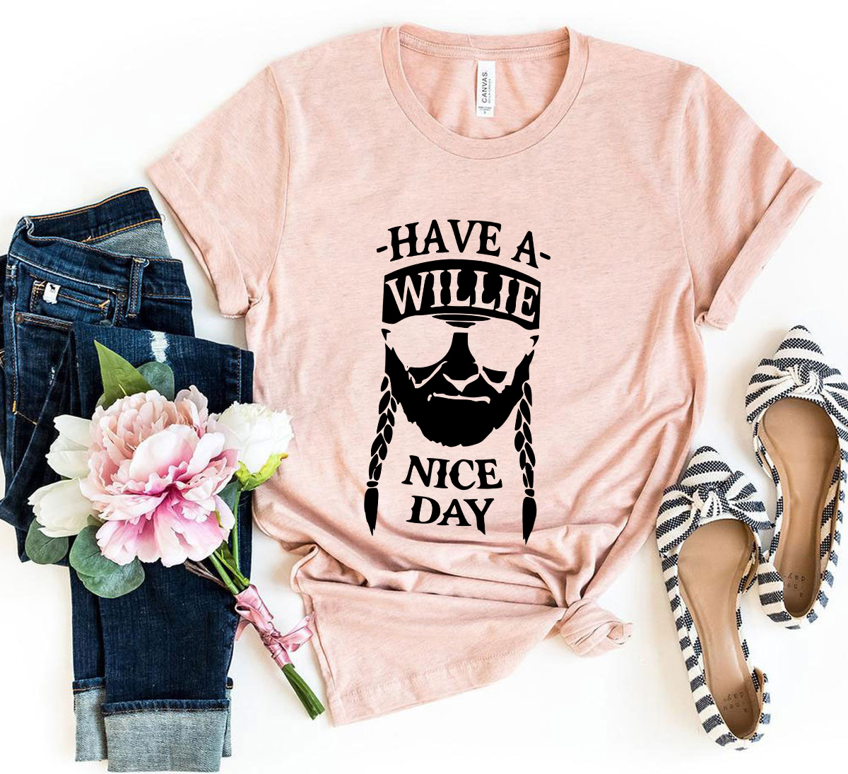 A unisex Have A Nice Day Shirt in various colors, showcasing its soft fabric and stylish design.