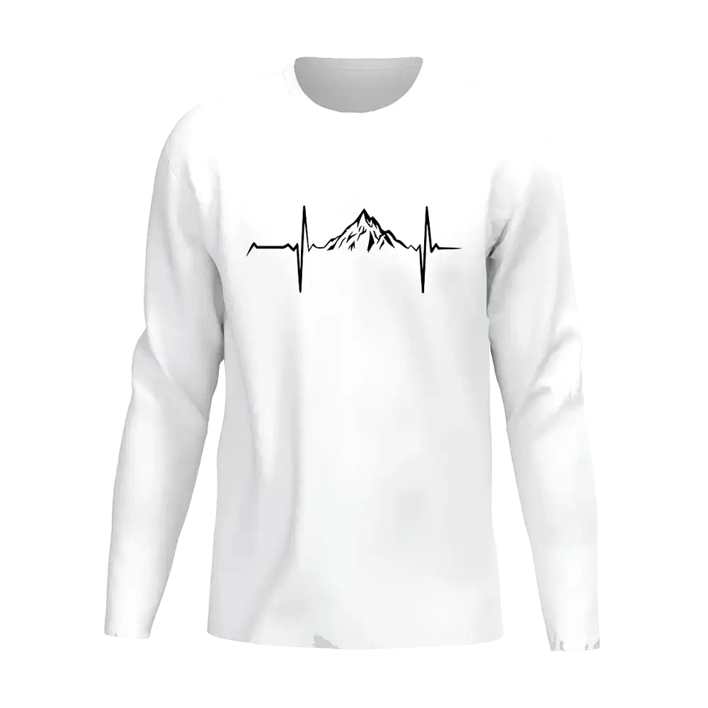 A stylish Heartbeat V1 Men Long Sleeve Shirt in a classic design, showcasing its midweight fabric and semi-fitted silhouette.