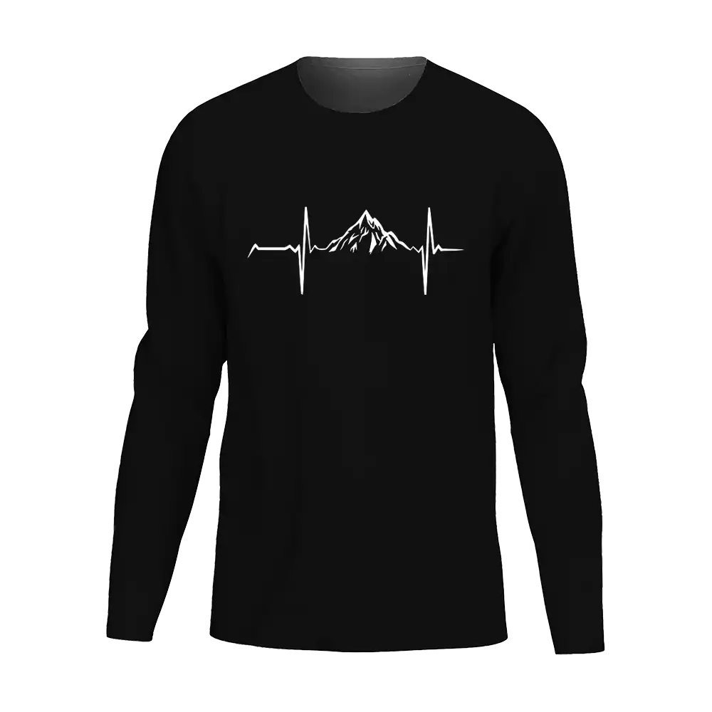 A stylish Heartbeat V1 Men Long Sleeve Shirt in a classic design, showcasing its midweight fabric and semi-fitted silhouette.